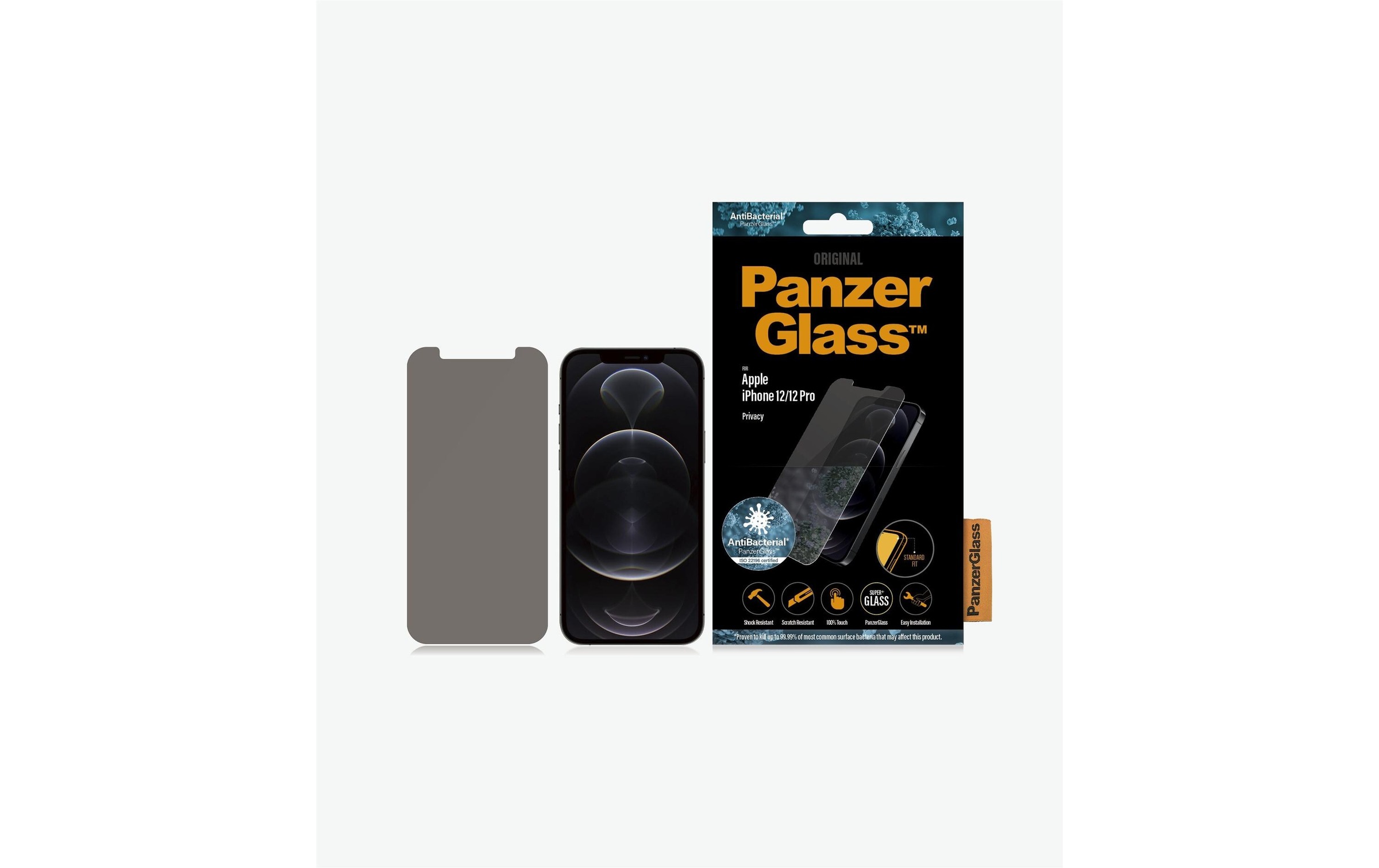 PanzerGlass Displayschutzglas »Displayschutz Standard« für iPhone 12, iPhone 12 Pro Nicht 100% bis an den Rand deckend, Ohne Rahmen