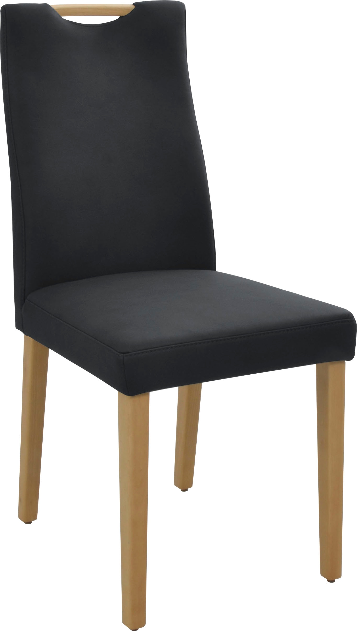 K+W Komfort & Wohnen Chaise de salle à manger »Toledo« () 1 cuisChaise en bois massif à 4 pieds avec poignée