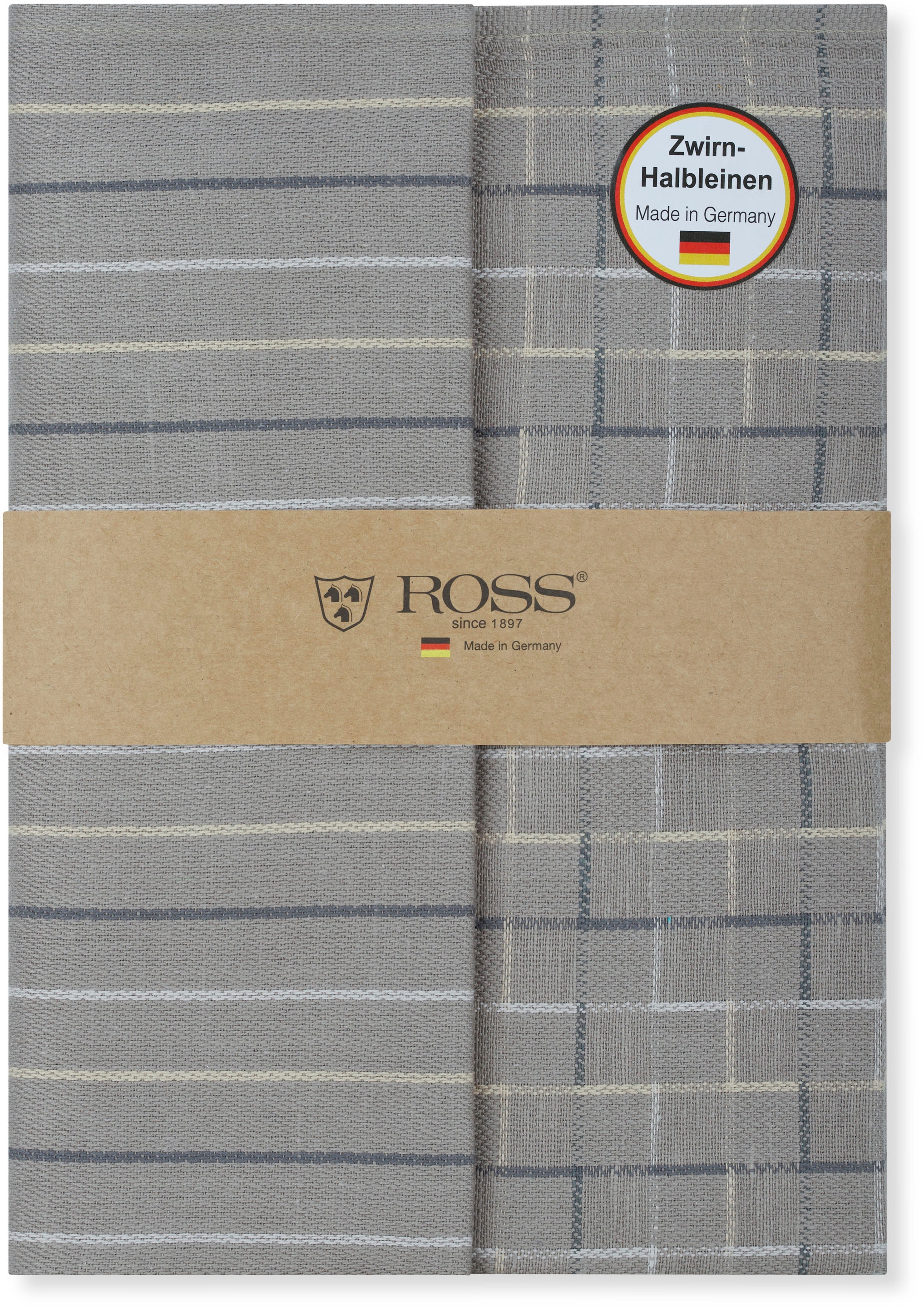 ROSS Chiffon à vaisselle »Geschirrtücher 2er-Set 987 2x HL + Banderole« fil de lin demi-lin