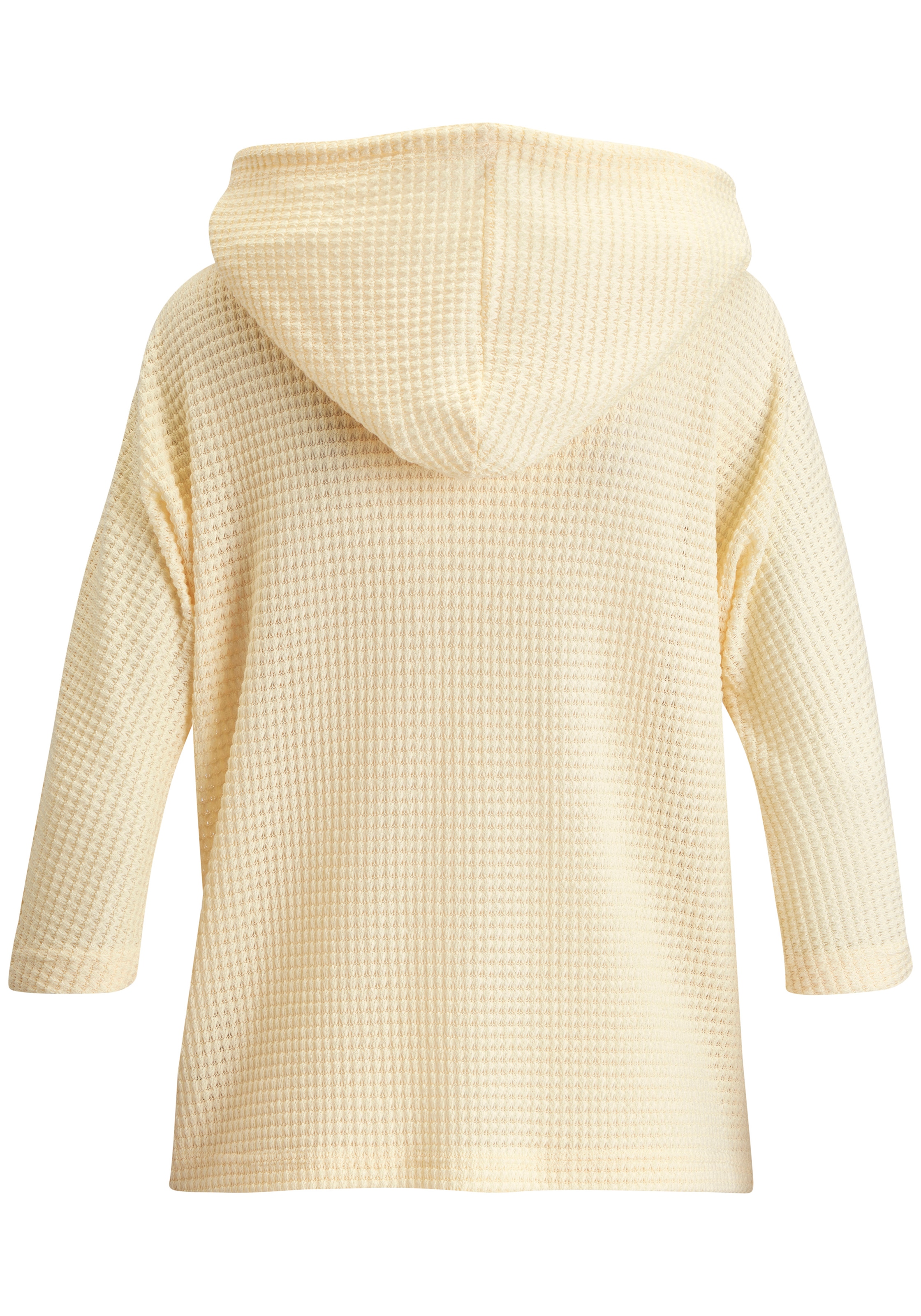LASCANA T-shirt à capuche »aus sommerlichem Waffelstrick« hoodie d'été avec patte de boutonnage