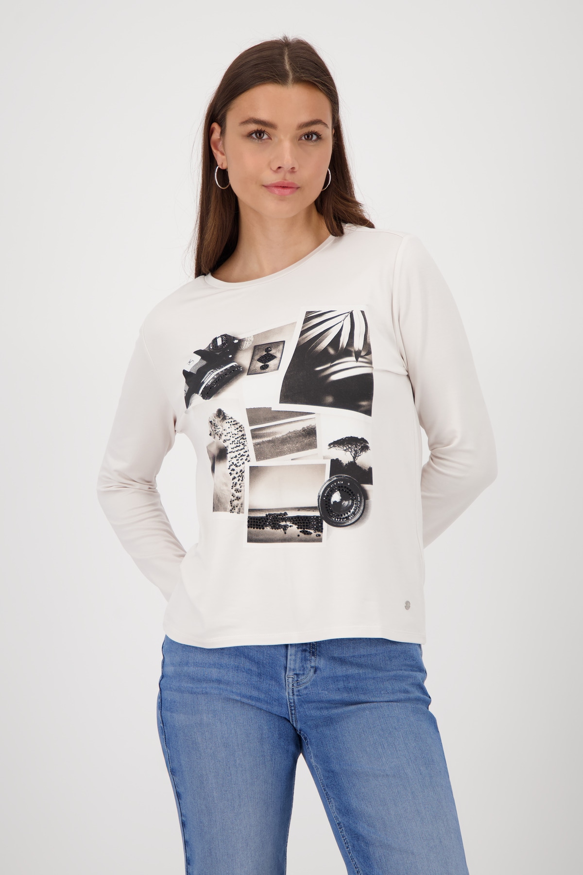 Image of Monari Langarmshirt "Shirt Collage" Mit Rundhalsausschnitt