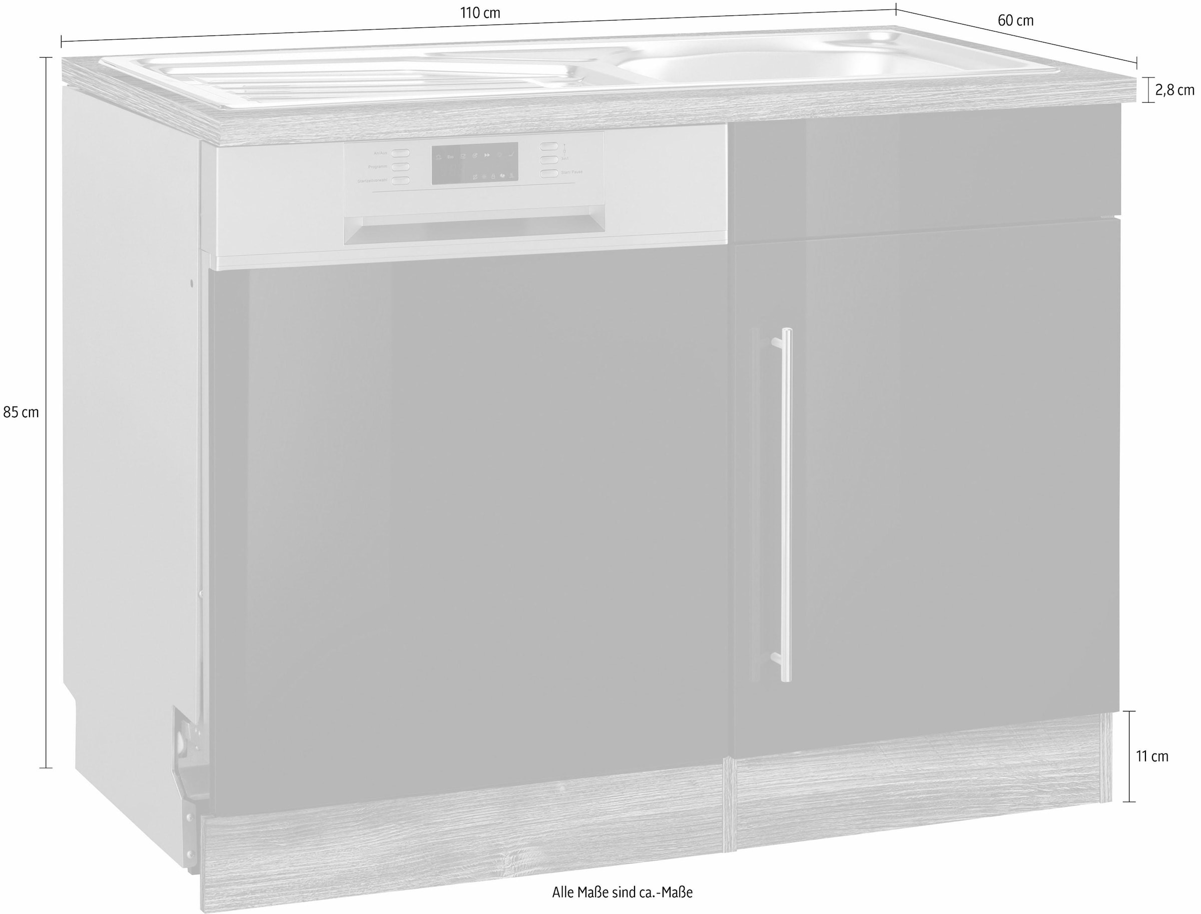 HELD MÖBEL Spülenschrank »Samos«, 110 cm breit, inkl. Tür/Sockel für  Geschirrspüler günstig kaufen