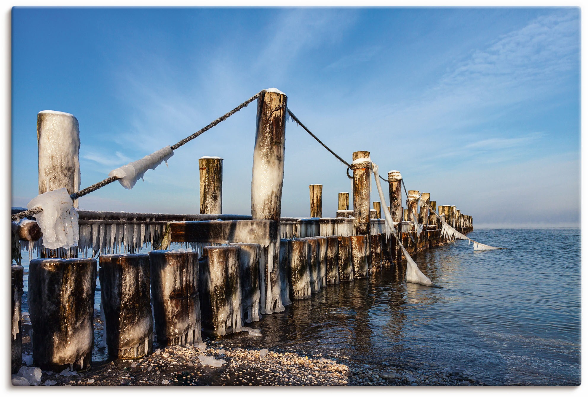 Image of Artland Wandbild »Buhne an der Ostseeküste bei Zingst«, Küstenbilder, (1 St.), in vielen Grössen & Produktarten - Alubild / Outdoorbild für den Aussenbereich, Leinwandbild, Poster, Wandaufkleber / Wandtattoo auch für Badezimmer geeignet bei Ackermann Vers