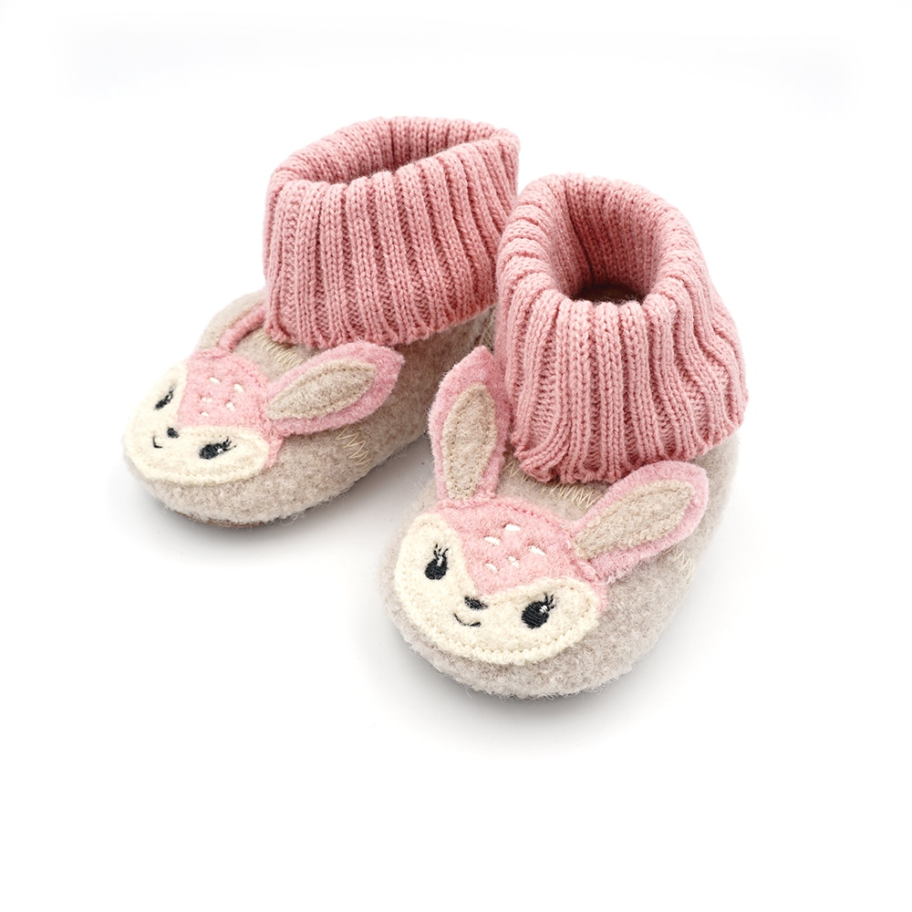 Image of MAXIMO Hüttenschuhe Wolle, Anti-Rutsch-Sohle, Strickbündchen, mit Öhrchen