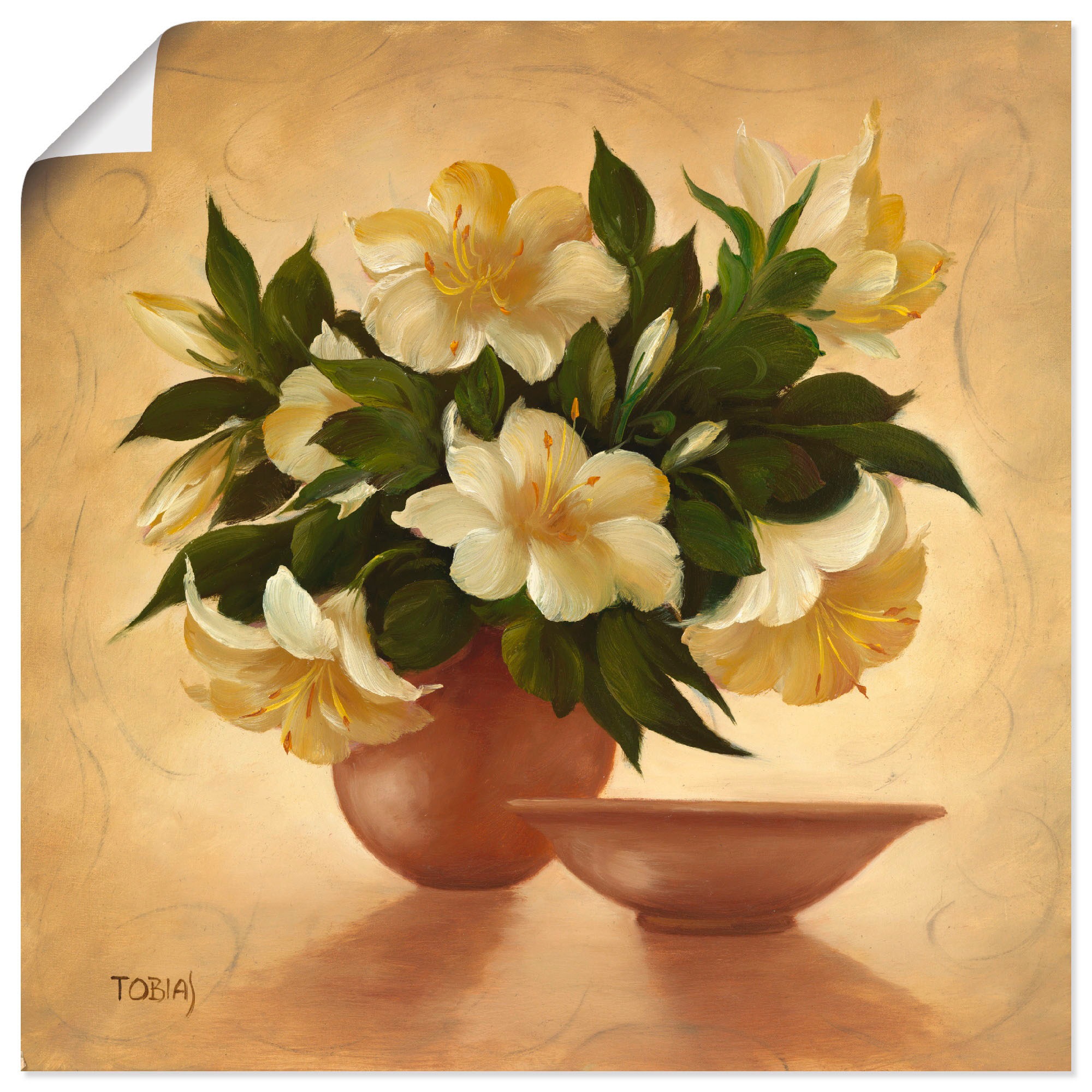 Image of Artland Wandbild »Dekorierter Untertitel IV«, Blumen, (1 St.), in vielen Grössen & Produktarten -Leinwandbild, Poster, Wandaufkleber / Wandtattoo auch für Badezimmer geeignet bei Ackermann Versand Schweiz