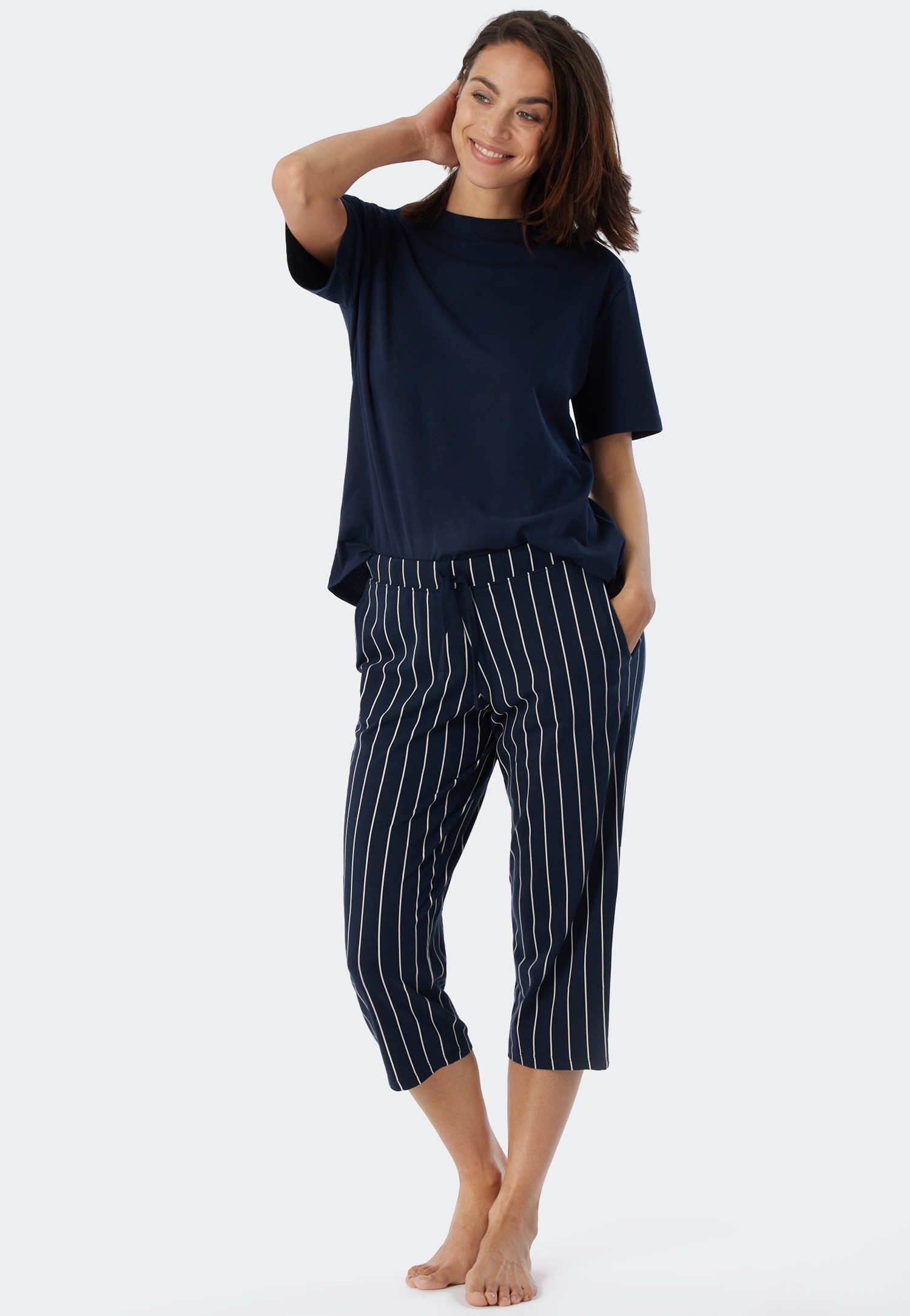 Image of Schiesser 3/4-Hose "Mix + Relax" seitliche Taschen, Bindeband