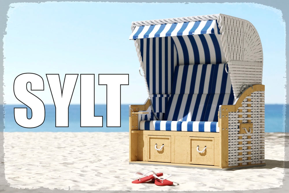 Image of queence Metallbild "Strand Tag" Strand 1 Stk. tlg.
