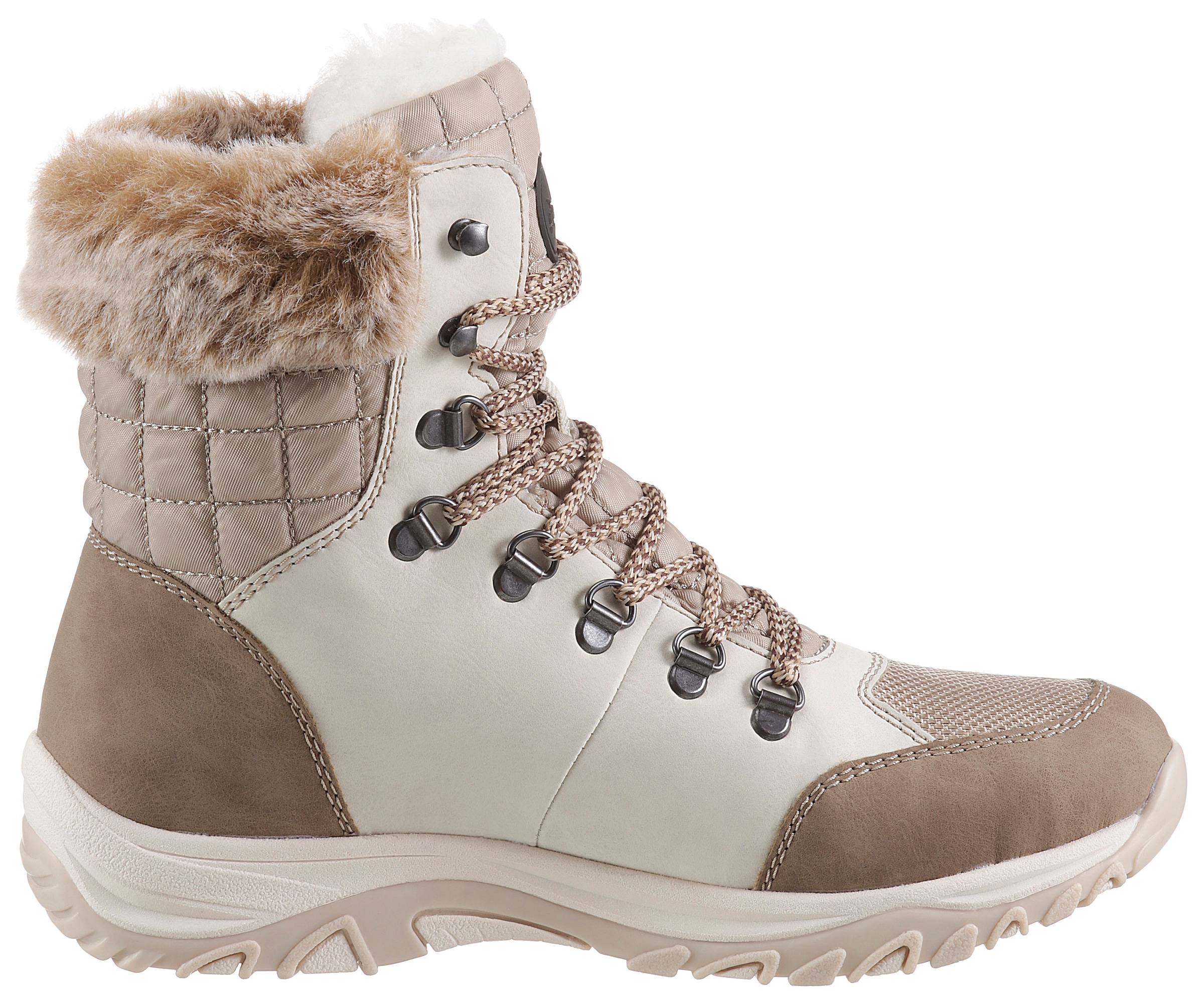 Rieker Winterboots, Winterstiefelette, TEX-Membran, mit Warmfutter, Fellimitatkragen