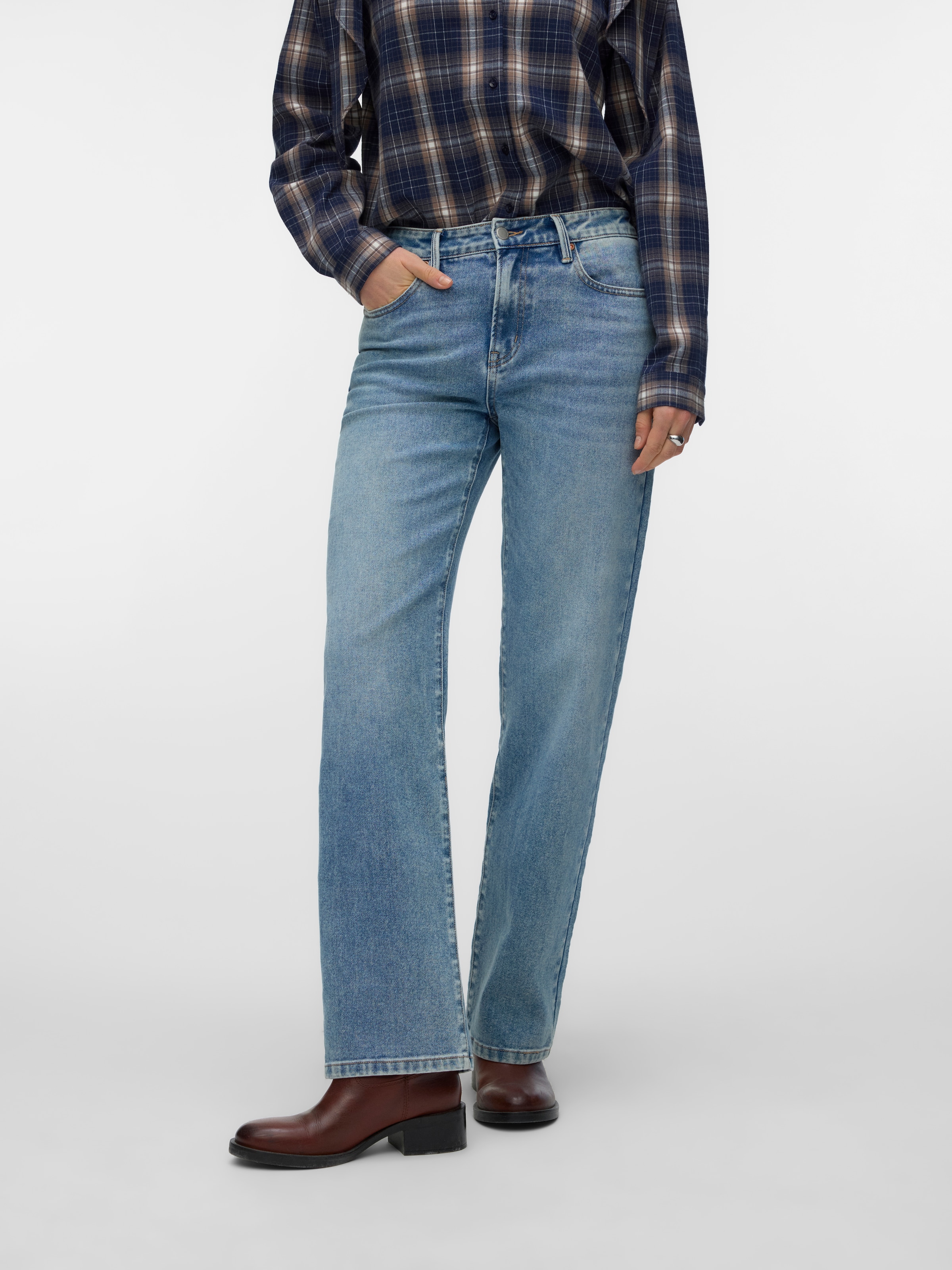 Image of Vero Moda Straight-Jeans "VMALLISON MR STRAIGHT DNM JEANS SI3100" Baumwollmischung, straight fit