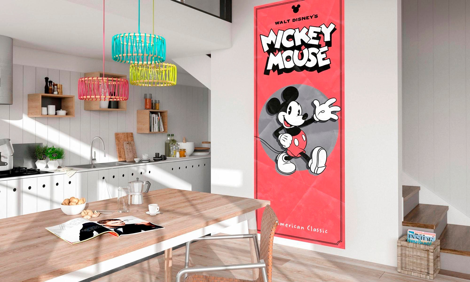 Komar Vliestapete »Mickey American Classic«, 100x250 cm (Breite x Höhe), Vliestapete, 100 cm Bahnbreite