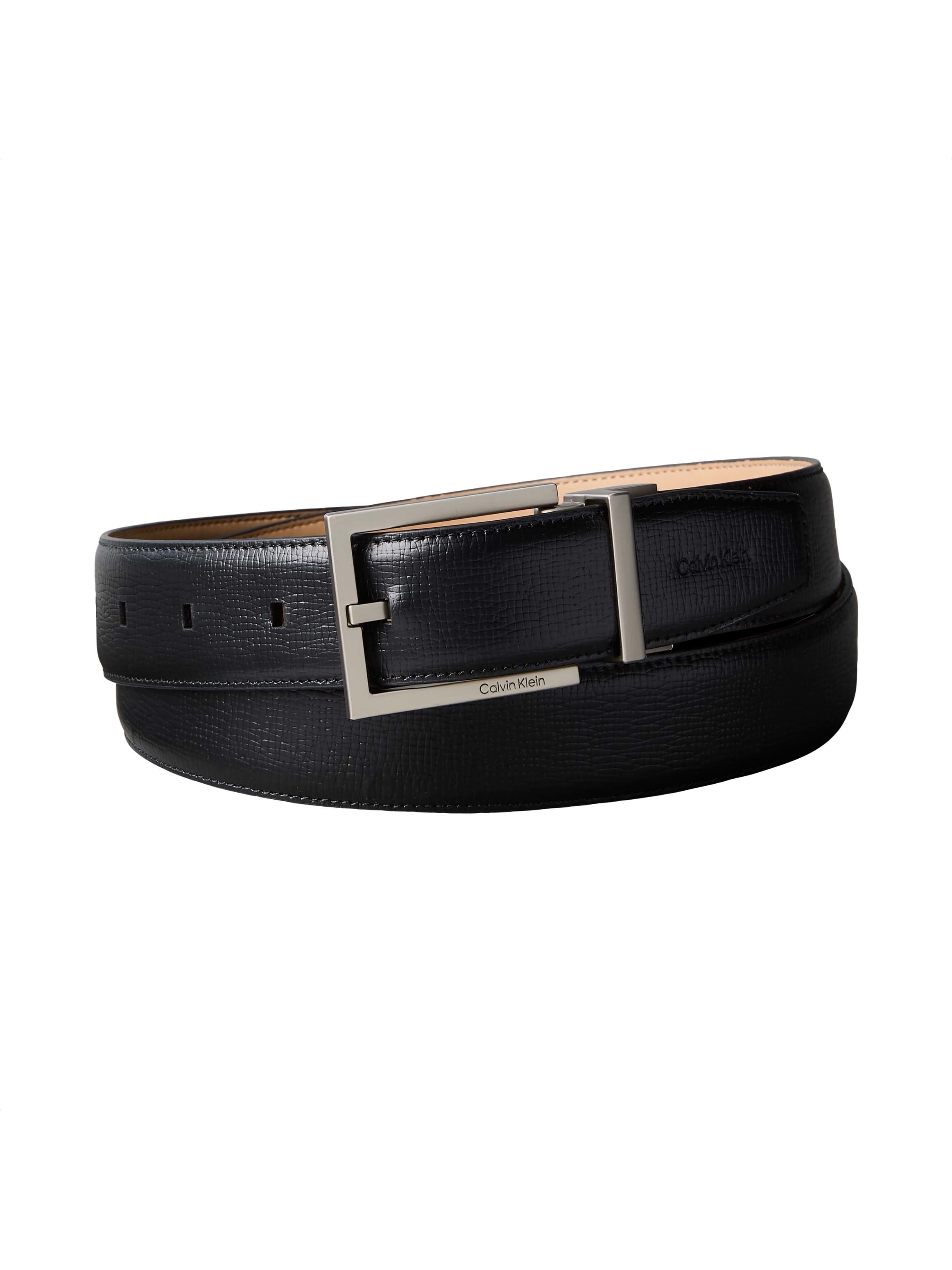 Image of Calvin Klein Jeans Ledergürtel "SQUARE BUCKLE SAFFIANO 32MM ADJ" Grössenverstellbar mit Metallschliesse