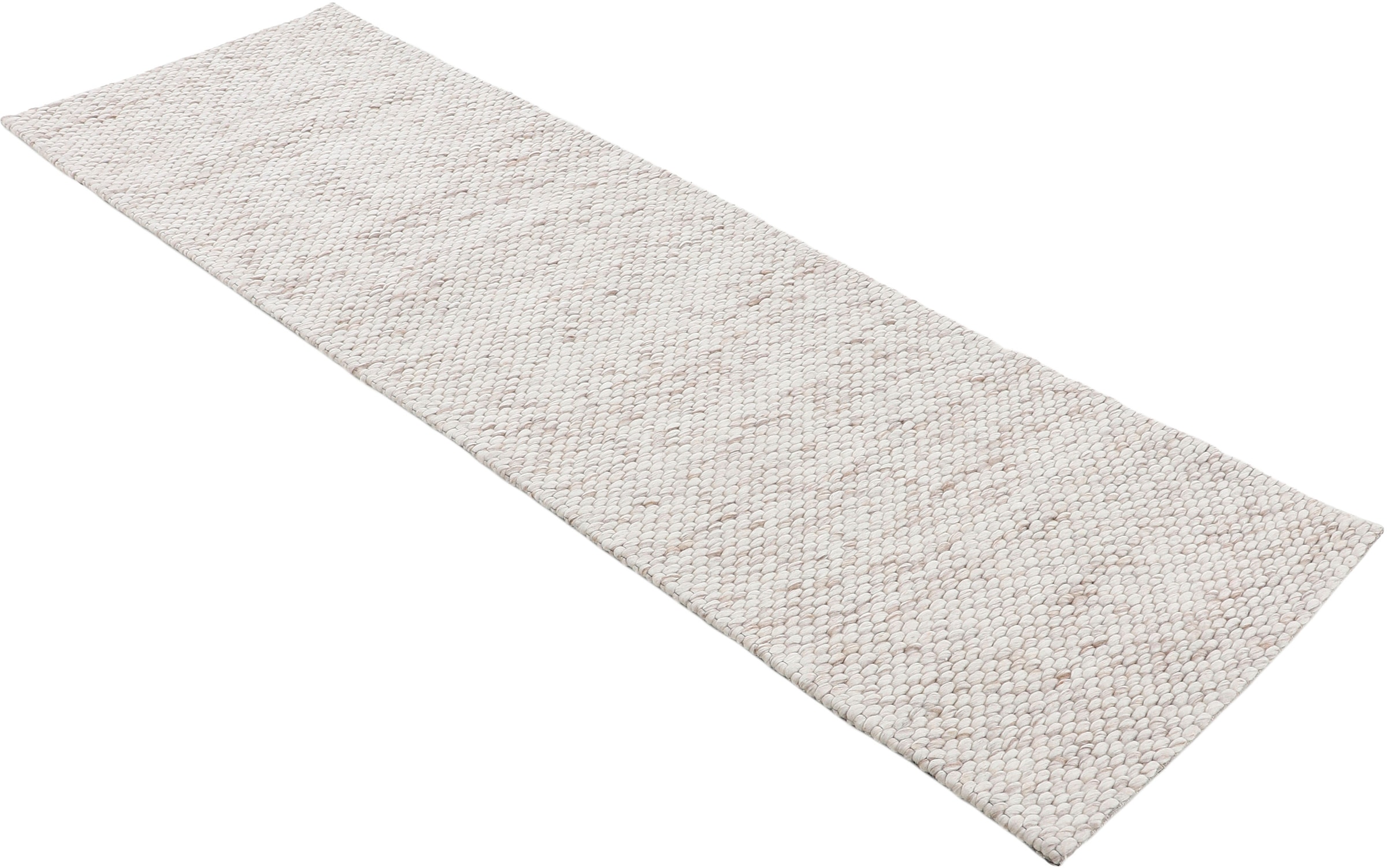 carpetfine Läufer »Sina«, rechteckig, 14 mm Höhe, Handweb Teppich, reine Wolle, meliert, handgewebt, weich & kuschelig