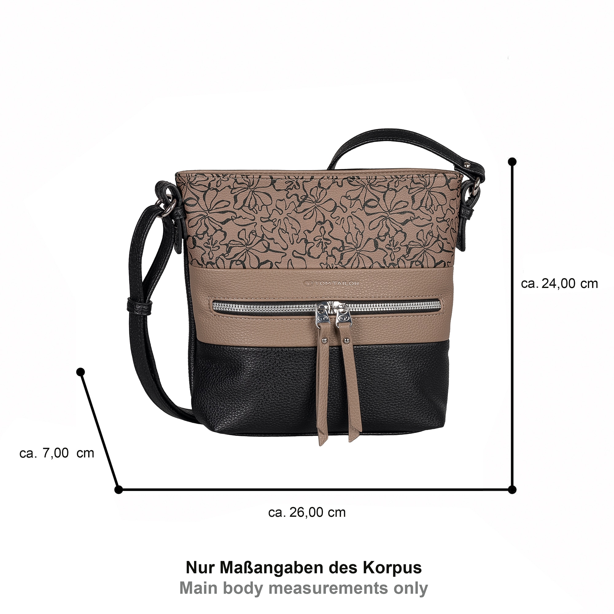 TOM TAILOR Umhängetasche »Ellen« Damen Schultertasche, mit hochglänzendem Reissverschluss-Eyecatcher