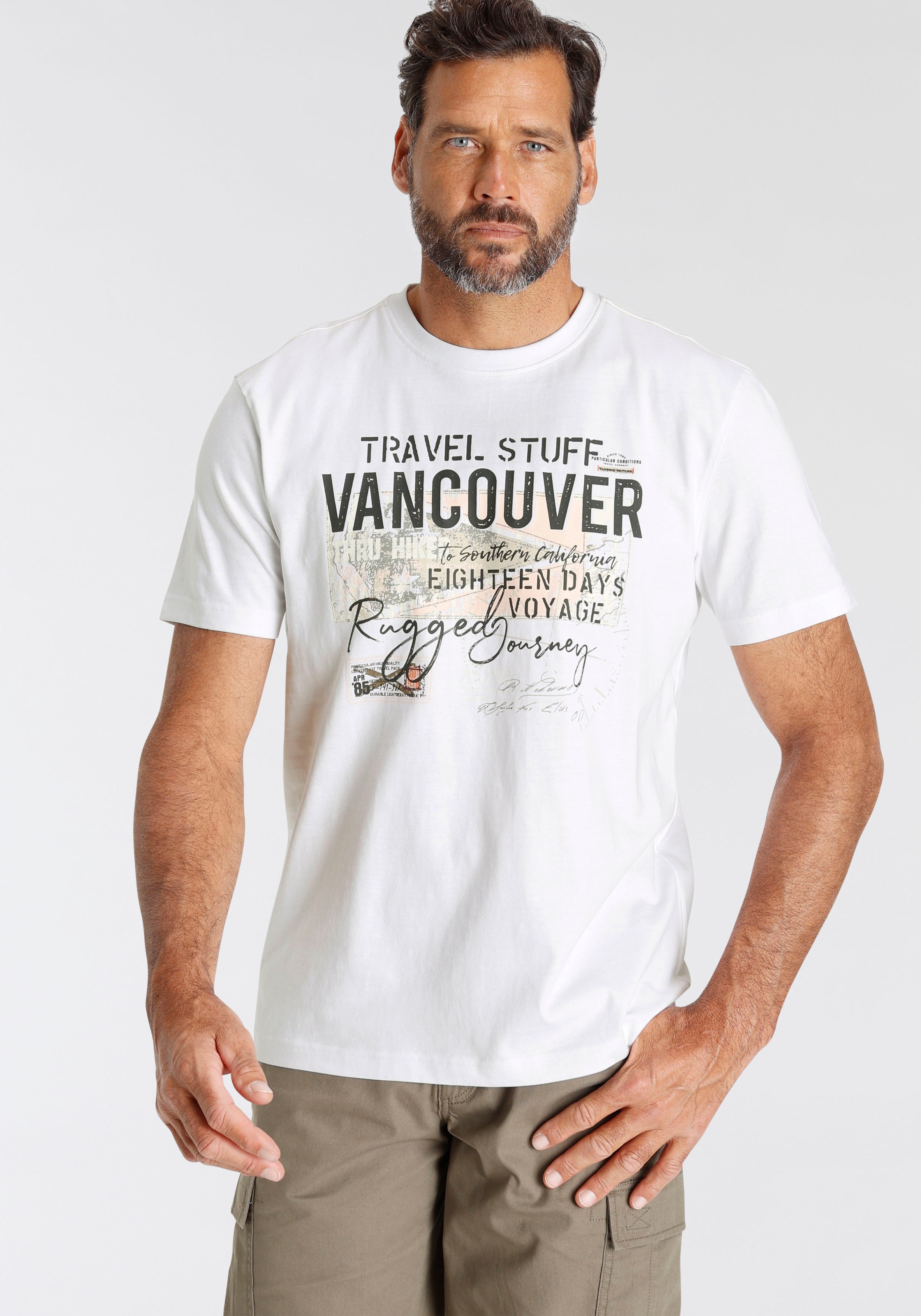Image of Mans World T-Shirt Kurzarm, bedruckt, Rundhalsausschnitt, aus dehnbarem Jerseystoff