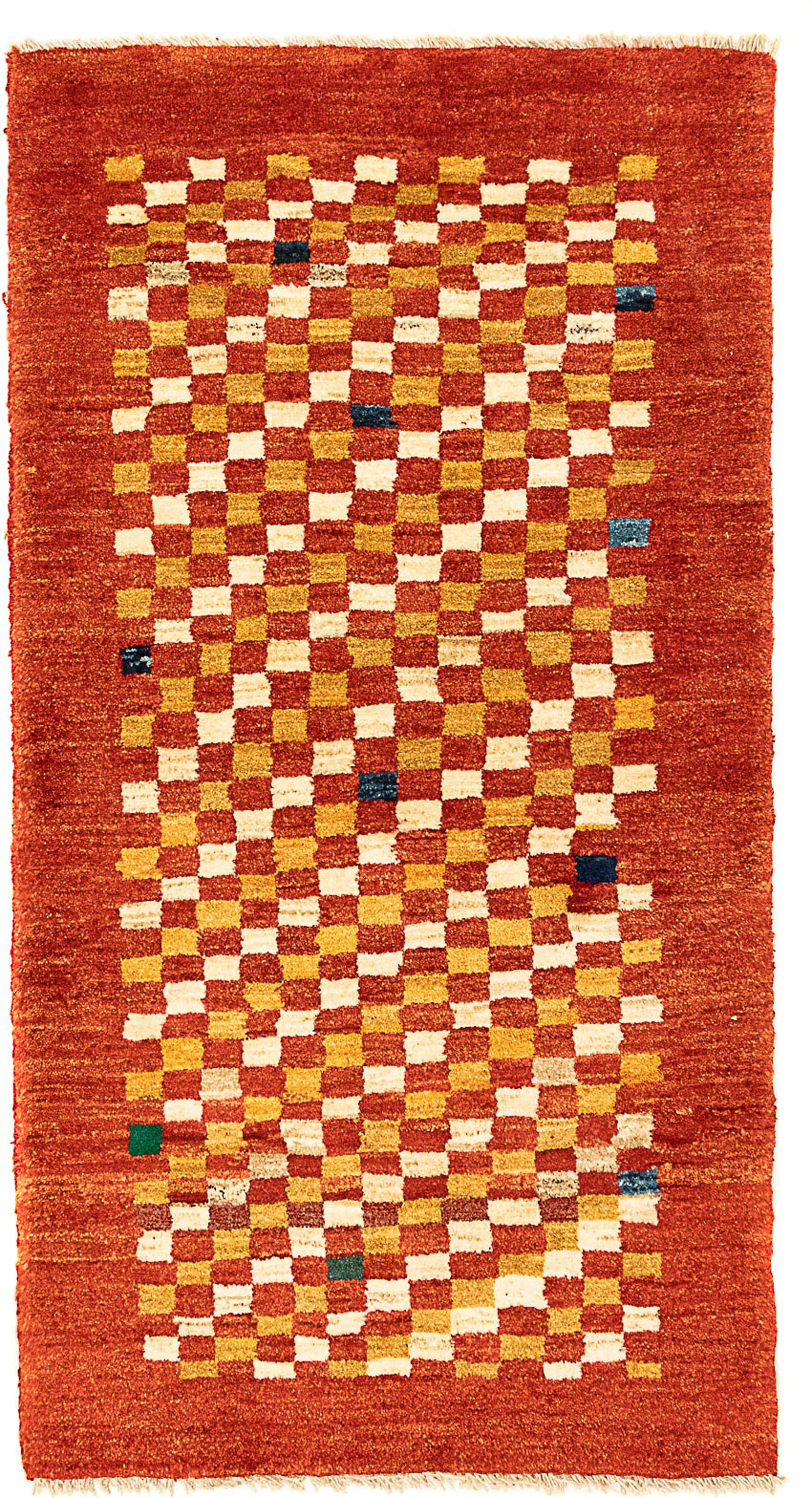 morgenland Wollteppich »Gabbeh - Perser - 140 x 72 cm - rost«, rechteckig, Wohnzimmer, Handgeknüpft, Einzelstück mit Zertifikat
