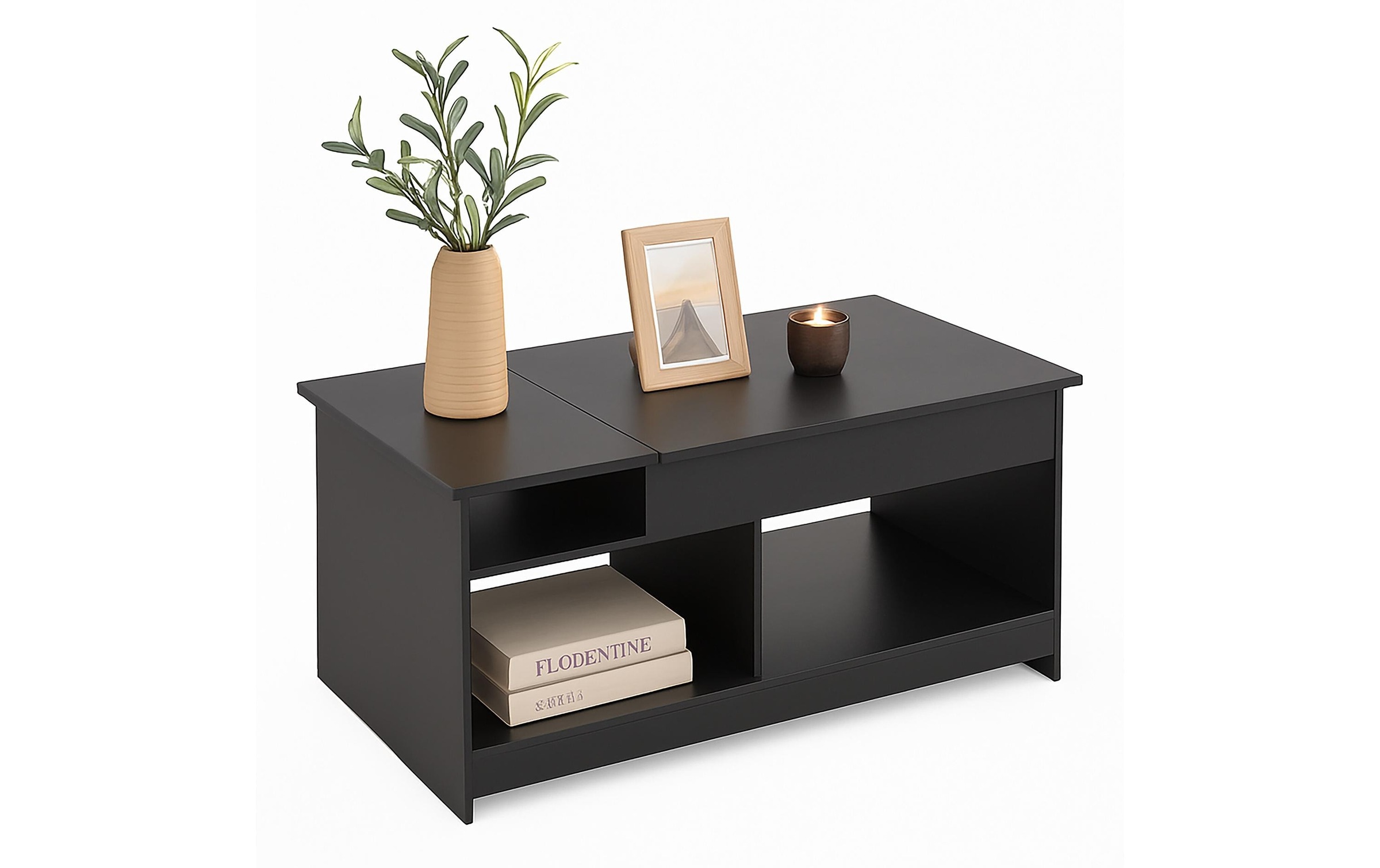 Image of relaxdays Couchtisch "Lift-Top 110 x 50 cm" Höhenverstellbarer Sofatisch mit Liftfunktion