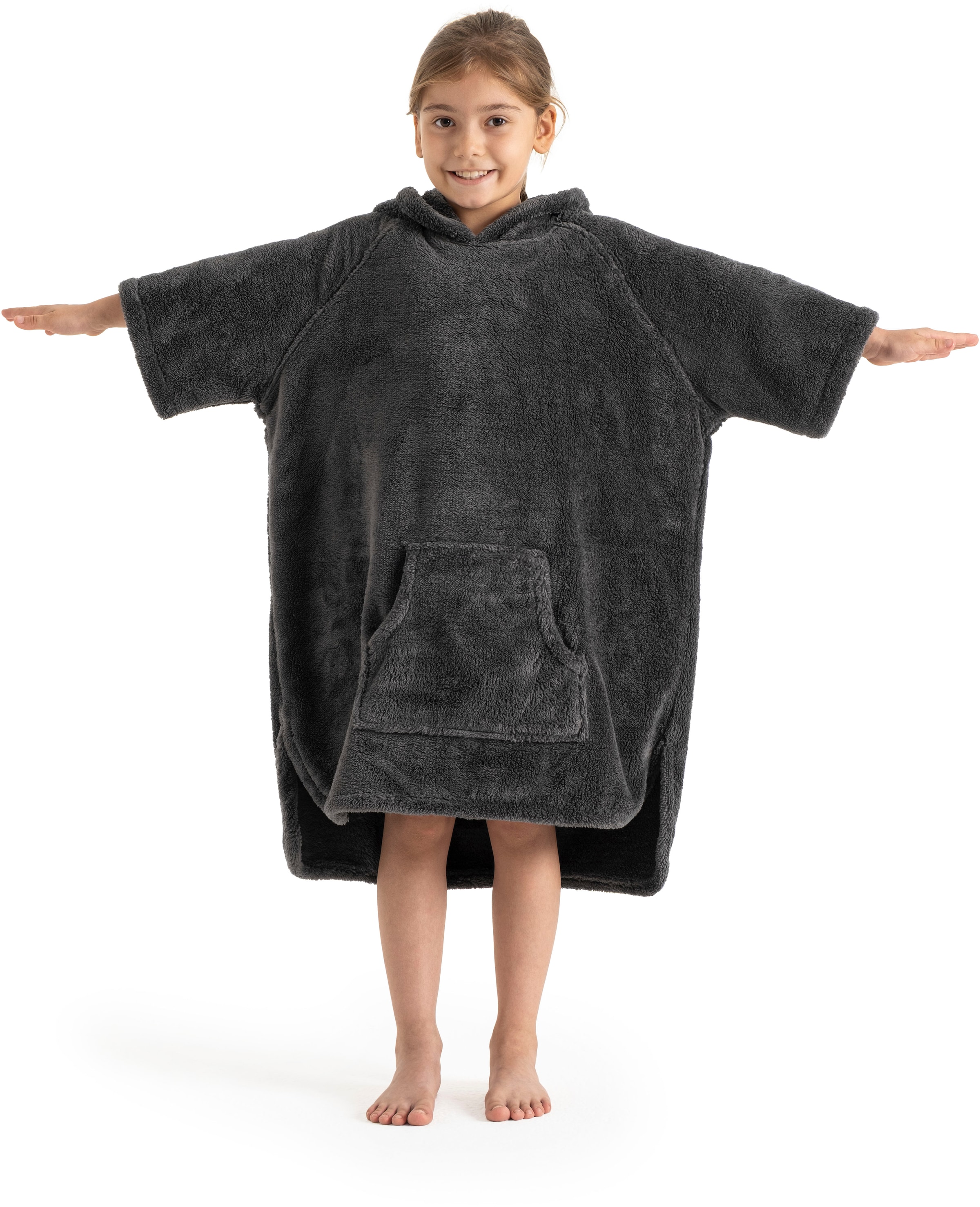 my home Badeponcho »Lillou, für Kinder, ideal für Urlaub oder im Schwimmbad« 1 Stk. tlg., weich und kuschelig, Fleece, plüsch, Surfponcho