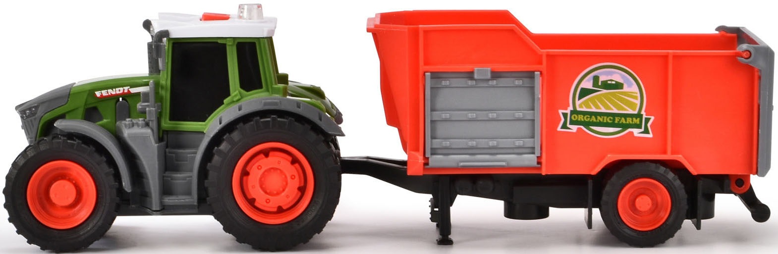 Dickie Toys Spielzeug-Traktor »Fendt mit Anhänger«, mit Licht, Sound und weiteren Funktionen; inklusive Heuballen