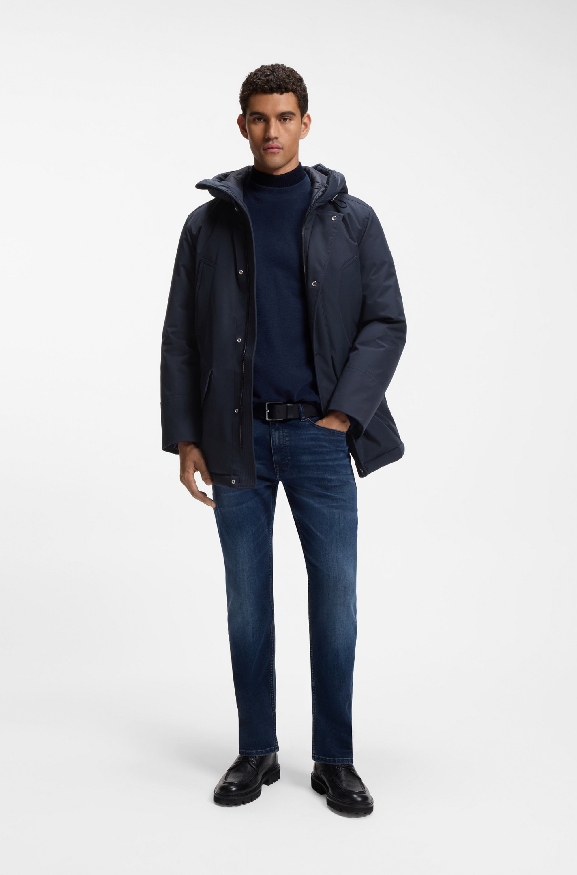 BOSS ORANGE Parka »Osiass1« mit Kapuze im Relaxed Fit, wasserabweisend