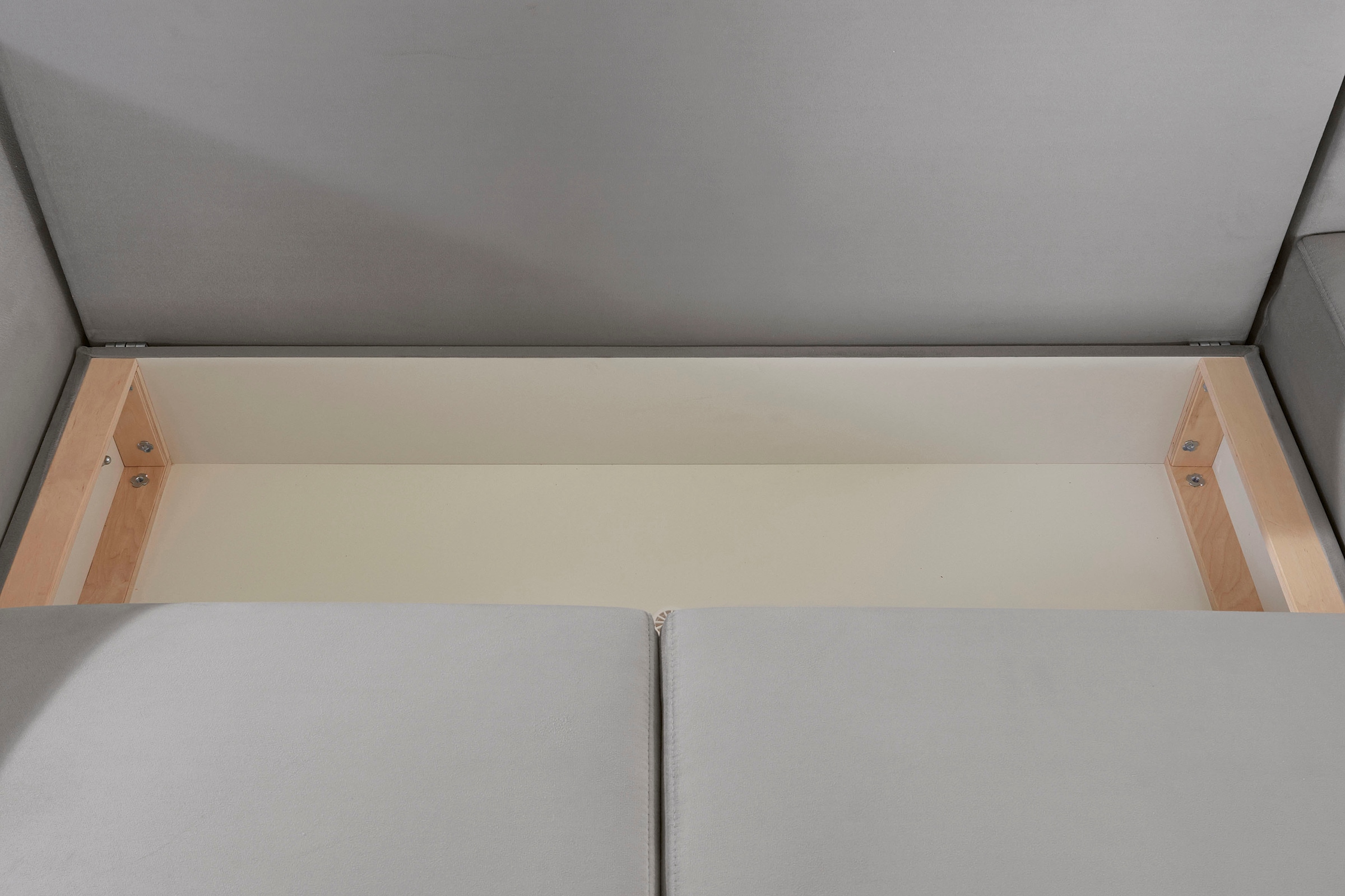 INOSIGN Ecksofa »Asra L-Form«, incl. Bettfunktion und Bettkasten, Seitentasche im Armteil, Federkern