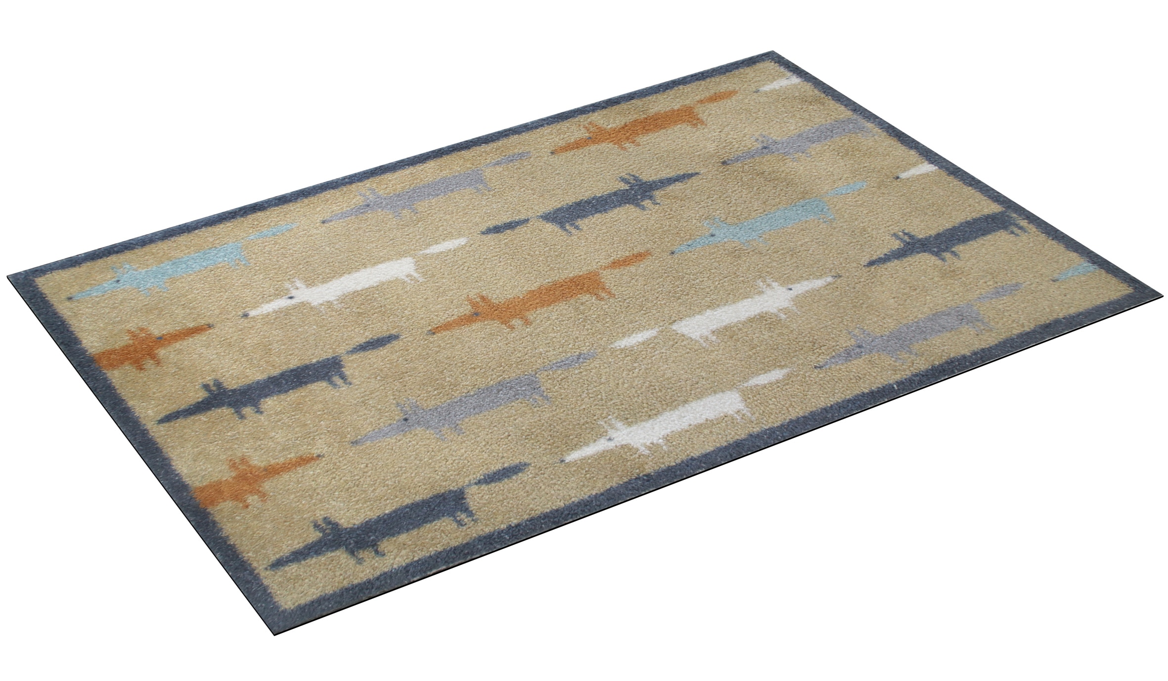 Turtle Mat Tapis de sol »Running Mr Fox Multi« Rectangulaire 9 mm Höhe