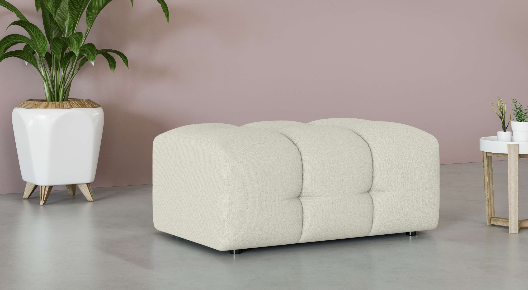 Image of GOODproduct Polsterhocker "Manilla, trendige Steppung, passend zur Serie, B/T/H 100/68/45 cm" mit Wellenunterfederung, in verschiedenen Materialien und Farben