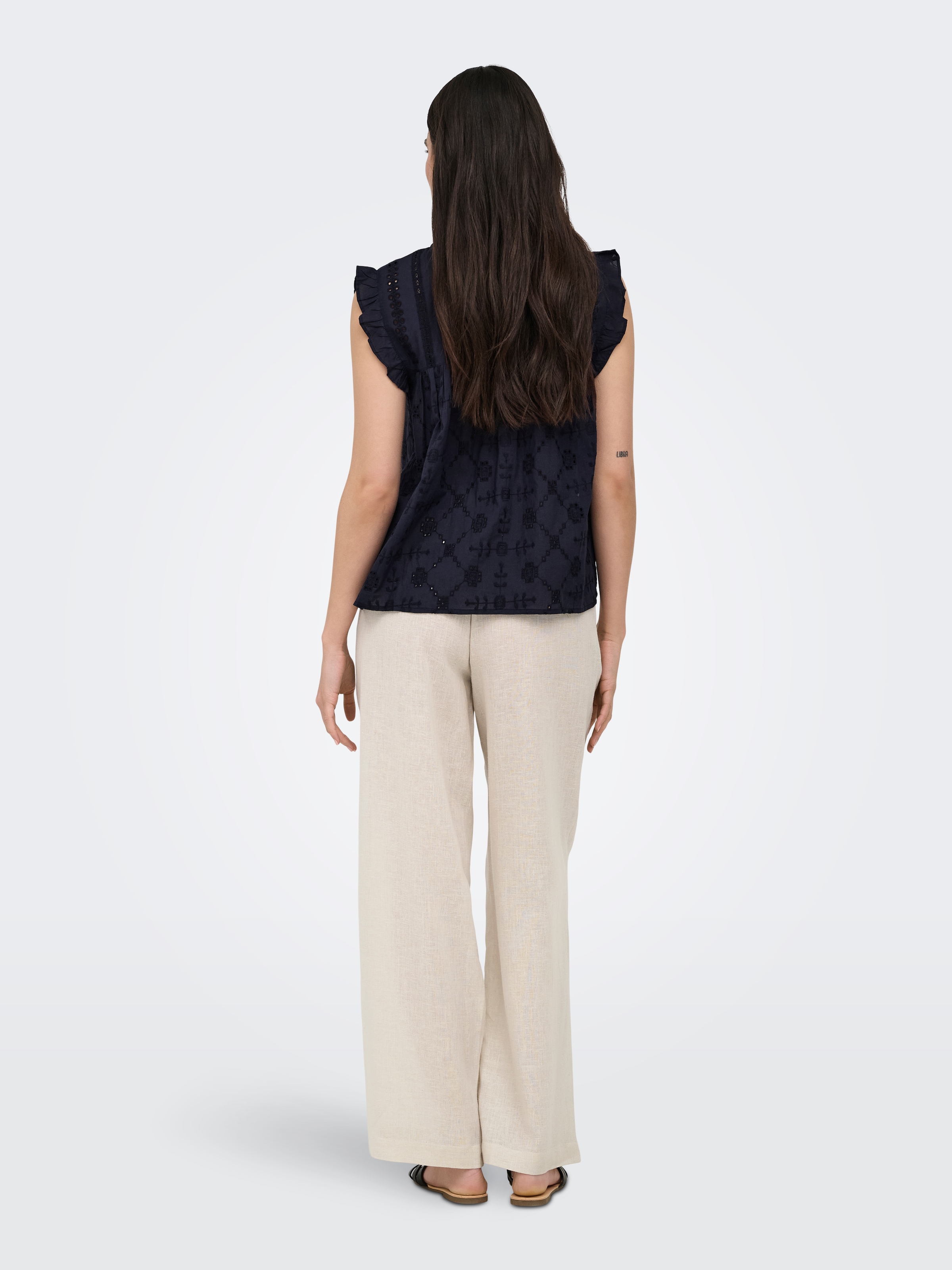 ONLY Schlupfhose »ONLBRUXELLES MW LIN BL TIE PANT PNT NOOS«  Sommerhose mit Leinen