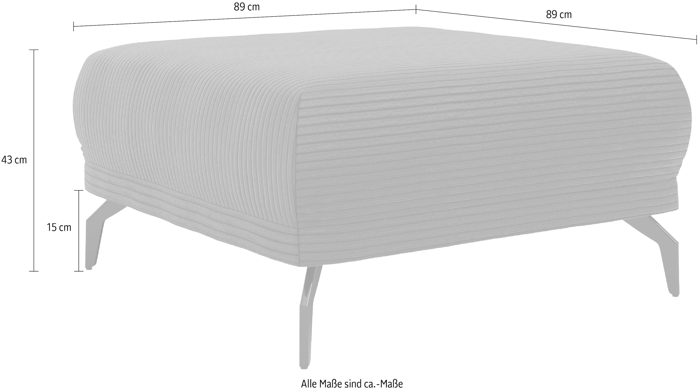 INOSIGN Hocker »Coco«, Cord-Bezug in 2 Ausführungen, Füssen 15 cm hoch