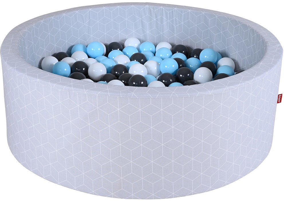 Image of Knorrtoys® Bällebad »Geo, Cube Grey«, & 300 Bälle creme/Grey/lightBlue; Made in Europe bei Ackermann Versand Schweiz