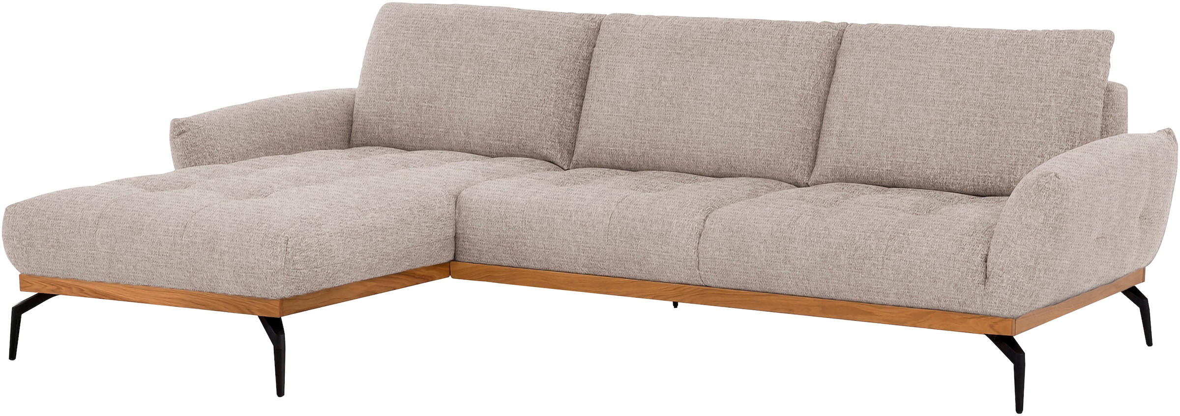 exxpo - sofa fashion Ecksofa »NICEA, erstklassiger Komfort, tolle Details, Holzsockel in eiche geölt« In hochwertiger Verarbeitung und ergonomische Sitzposition
