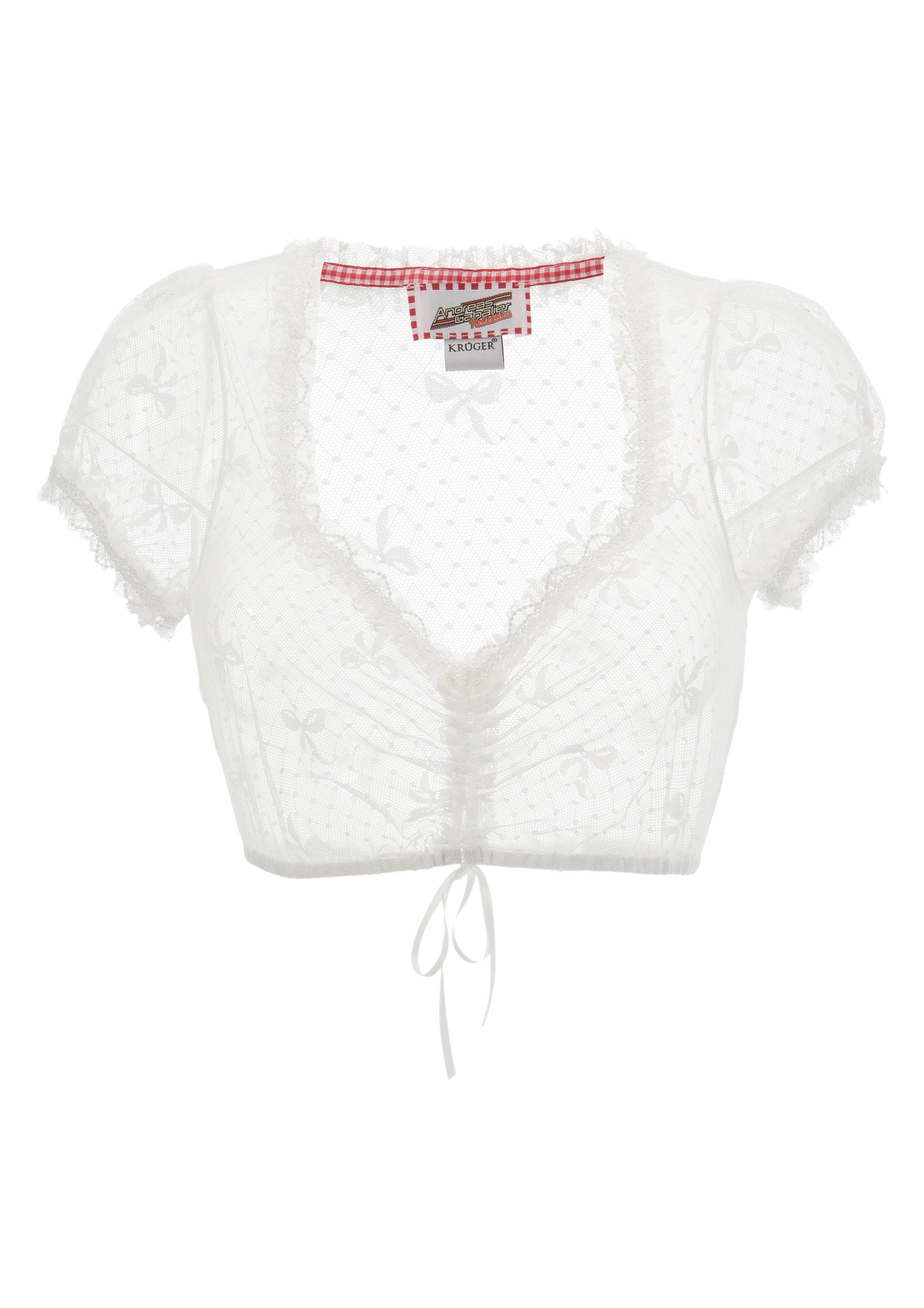 Dirndlbluse aus elastischer Spitze