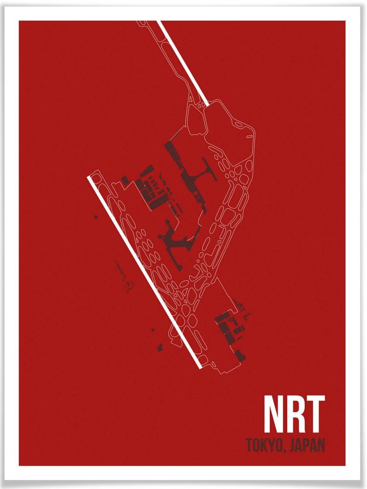 Wall-Art Poster »Wandbild NRT Grundriss Tokyo«, Grundriss, (1 St.), Poster,  Wandbild, Bild, Wandposter jetzt kaufen