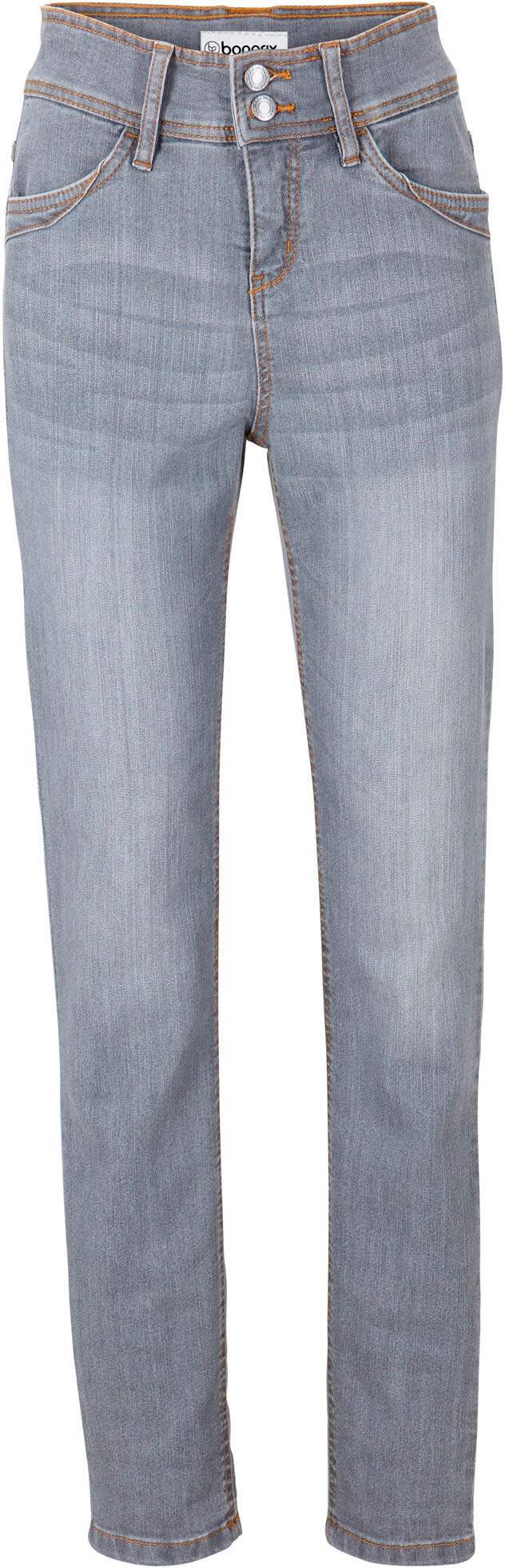 bonprix Slim-fit-Jeans »Slim-Fit-Jeans High Waist, Komfort-Stretch« Skinny fit Passform, mit Eingrifftaschen und Gesässtaschen