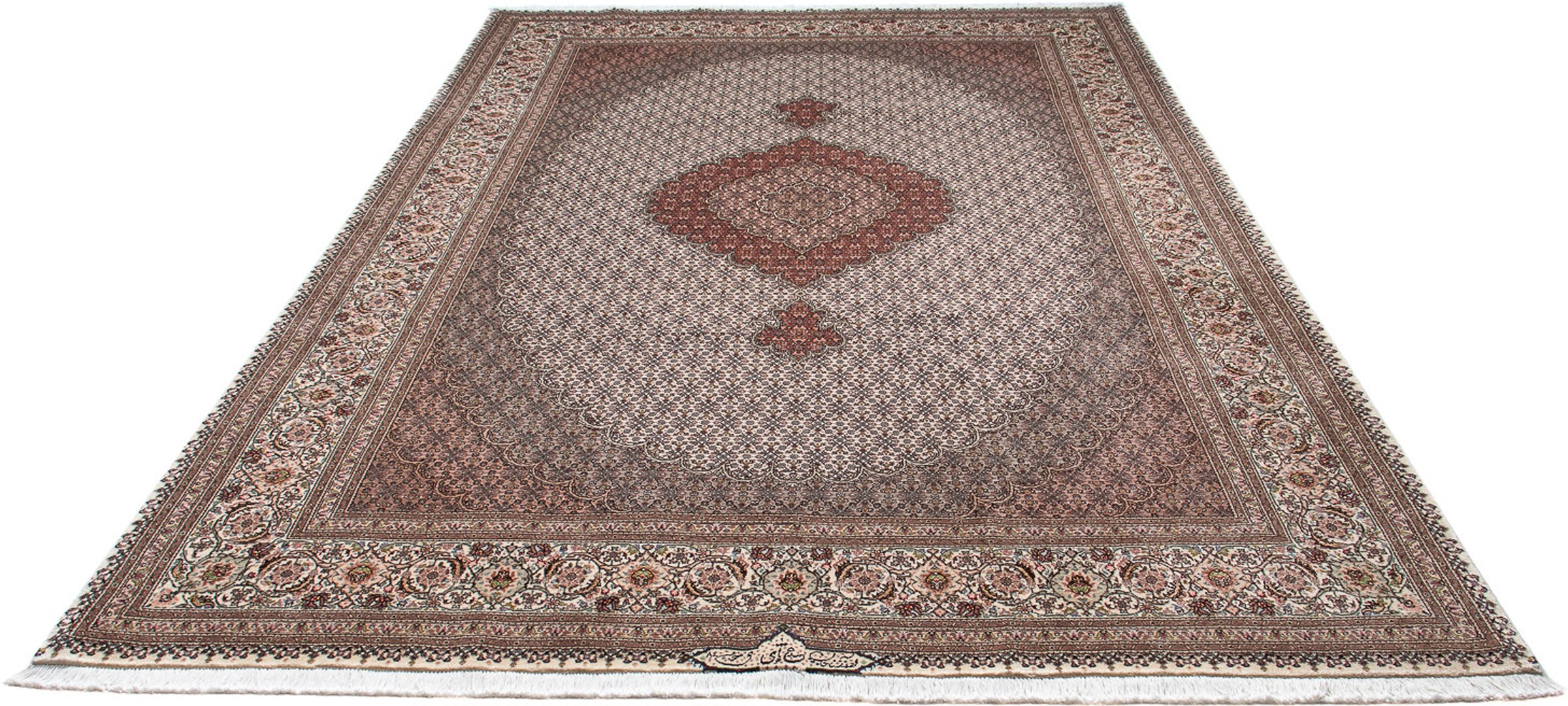 Image of morgenland Orientteppich »Perser - Täbriz - 307 x 202 cm - braun«, rechteckig, 10 mm Höhe, Wohnzimmer, Handgeknüpft, Einzelstück mit Zertifikat bei Ackermann Versand Schweiz