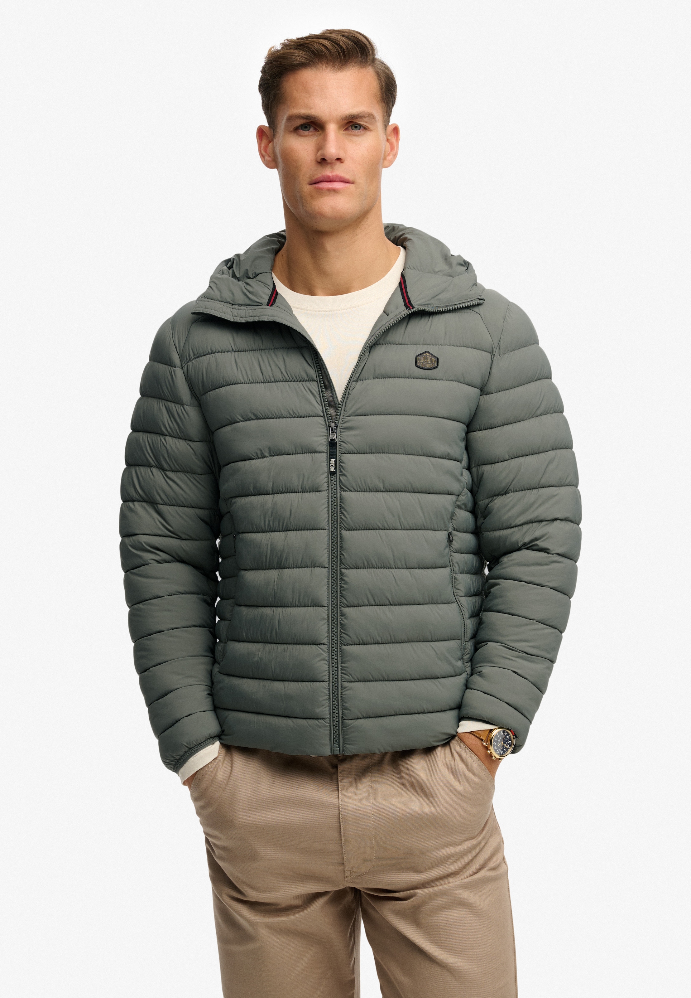 Image of Superdry Steppjacke "Hooded Fuji Lite Jacket" mit Kapuze slim fit Form, mit Kapuze