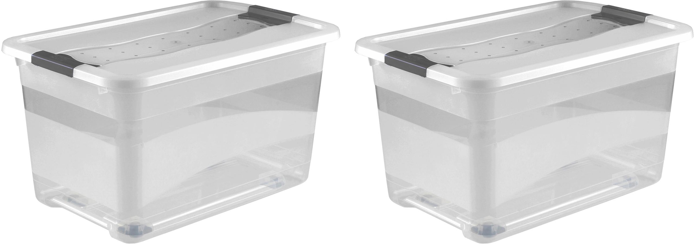 keeeper Organizer »konrad«, (Set, 2 St.), Aufbewahrungsbox, 52 L, mit Rollen, Deckel, Schiebeverschluss