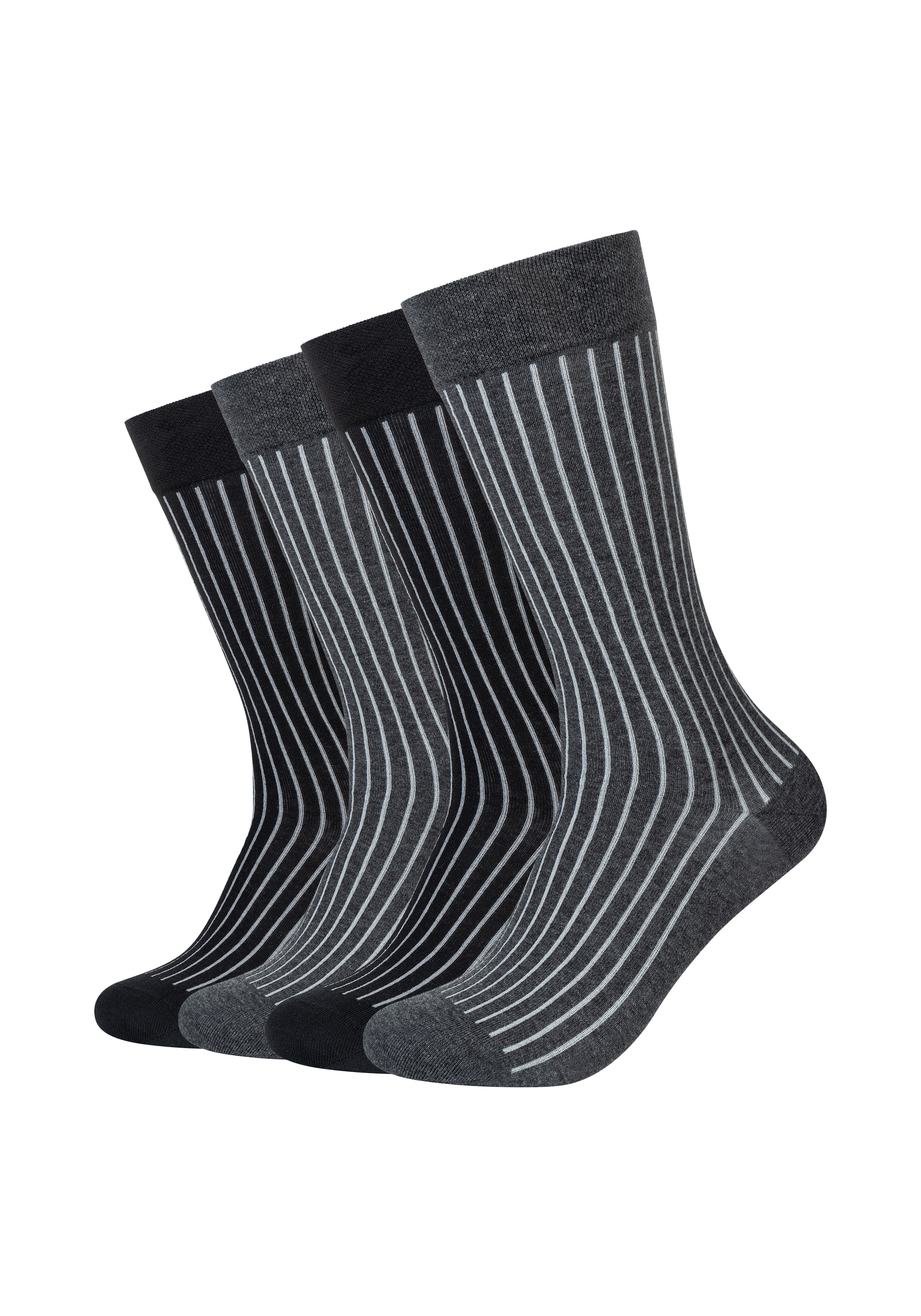 Image of Camano Socken 4 Paar, feines Bündchen, gestreift