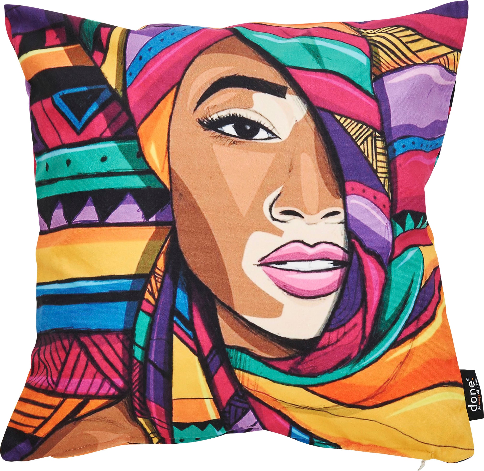 Image of done. Dekokissen "Velour Print Winnie" Beidseitig bedruckte Kissenhüle ohne Füllung, 1 Stück