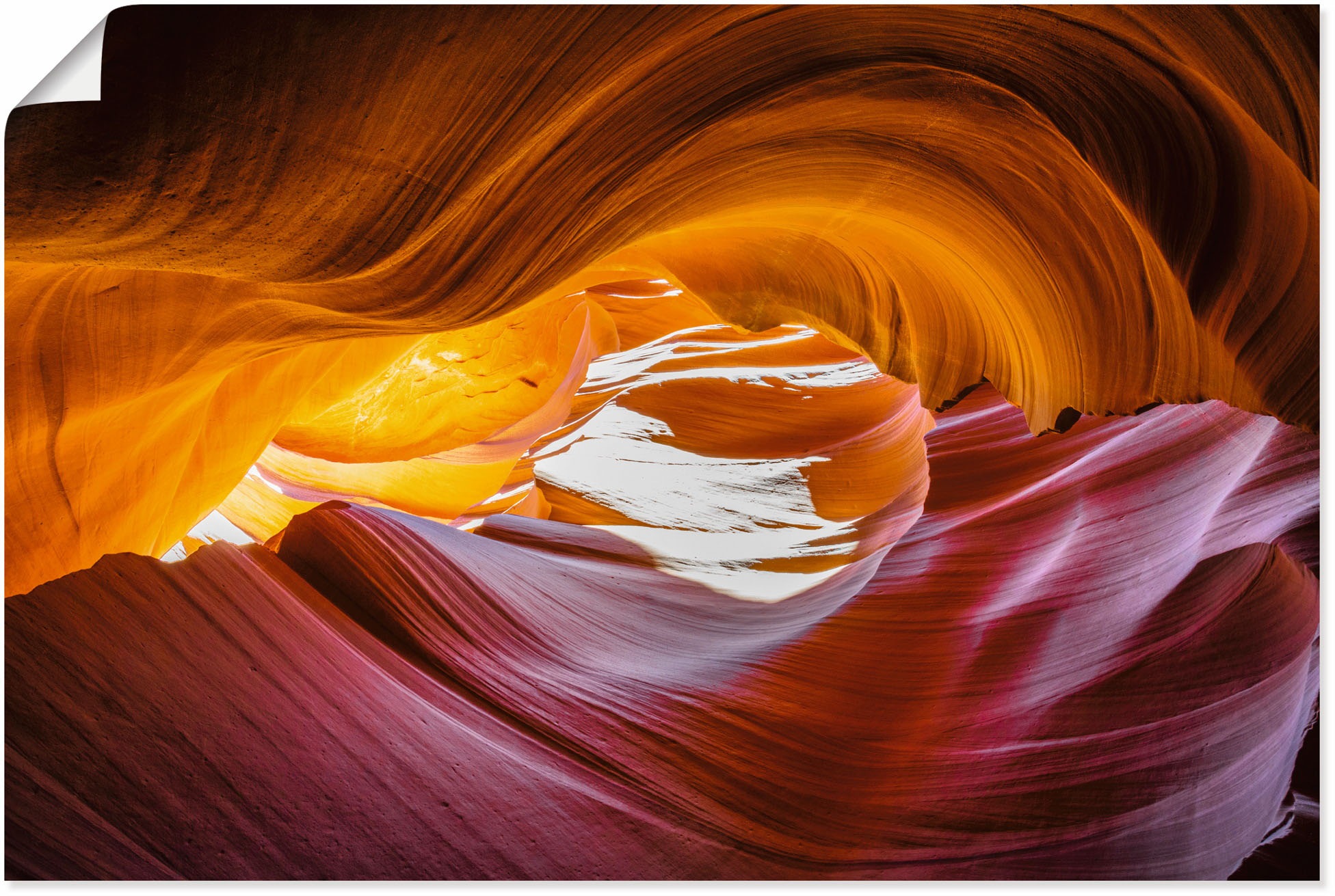 Image of Artland Wandbild »Antelope Canyon in den USA«, Felsen, (1 St.), in vielen Grössen & Produktarten - Alubild / Outdoorbild für den Aussenbereich, Leinwandbild, Poster, Wandaufkleber / Wandtattoo auch für Badezimmer geeignet bei Ackermann Versand Schweiz