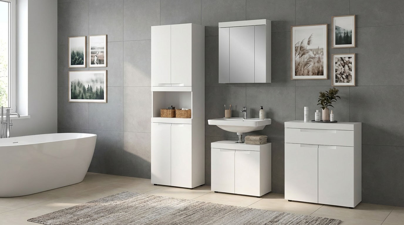 GOODproduct Badmöbel-Set »MAOI, 4-teilige Badkombination, hochwertige MDF Front«
