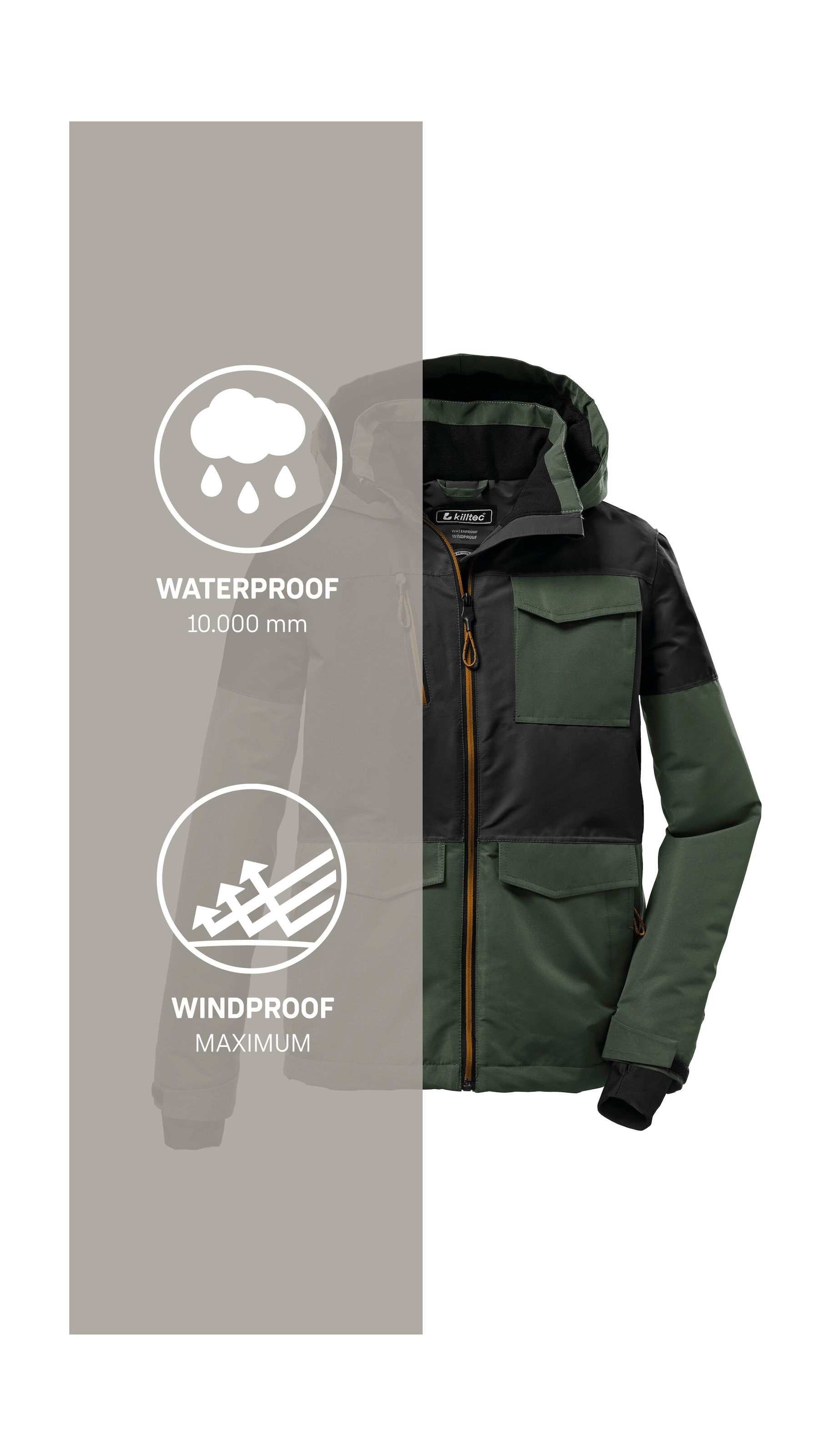 Killtec Outdoorjacke »KOW 29 BYS SKI JCKT«, Atmungsaktive, wasserdichte Jacke mit 10.000 mm Wassersäule