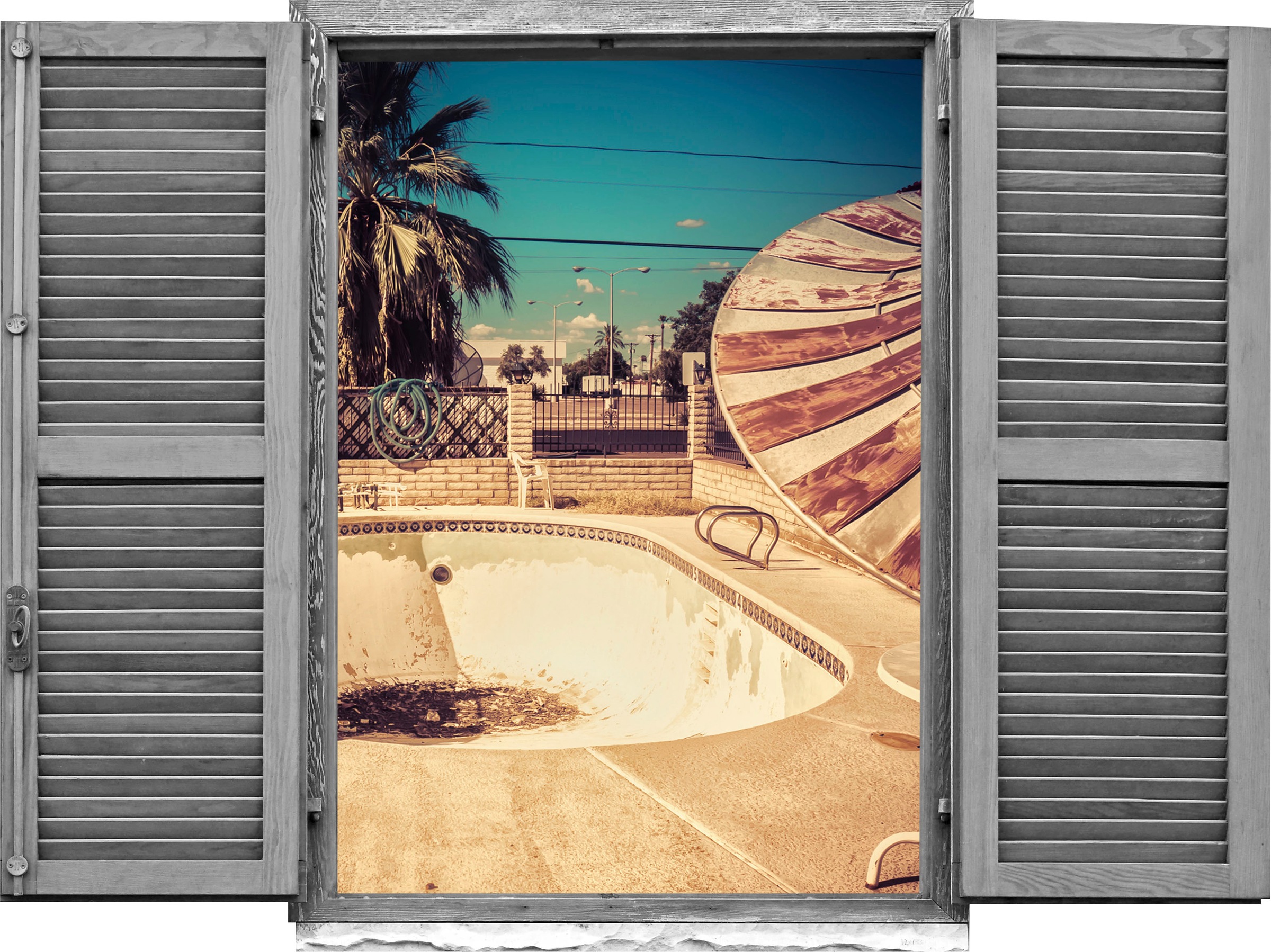 Image of queence Wandtattoo "leerer Pool" Wandsticker, Wandbild, selbstklebend, 3D, Fenster
