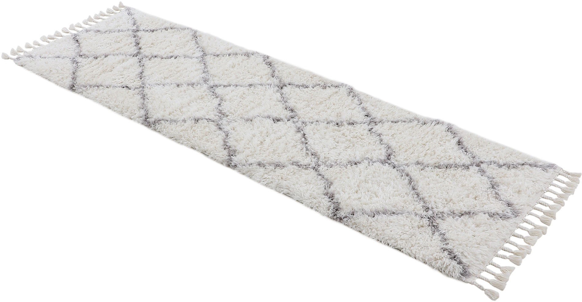 carpetfine Tapis à poils longs »Eddy« Rectangulaire 30 mm Höhe Shaggy, auch als Läufer und in quadratisch, mit Fransen, Wohnzimmer