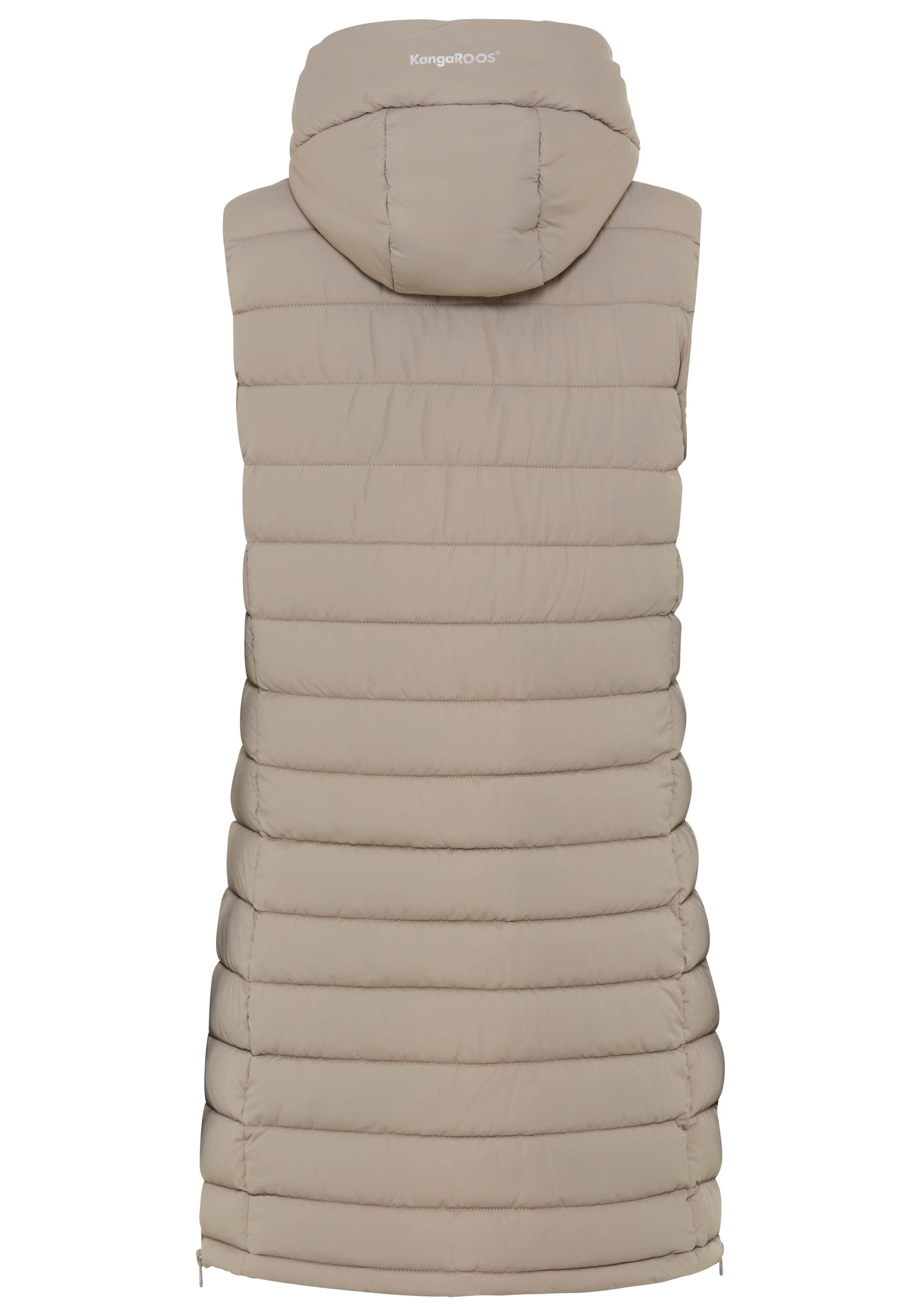 KangaROOS Gilet long matelassé, avec fentes zippées