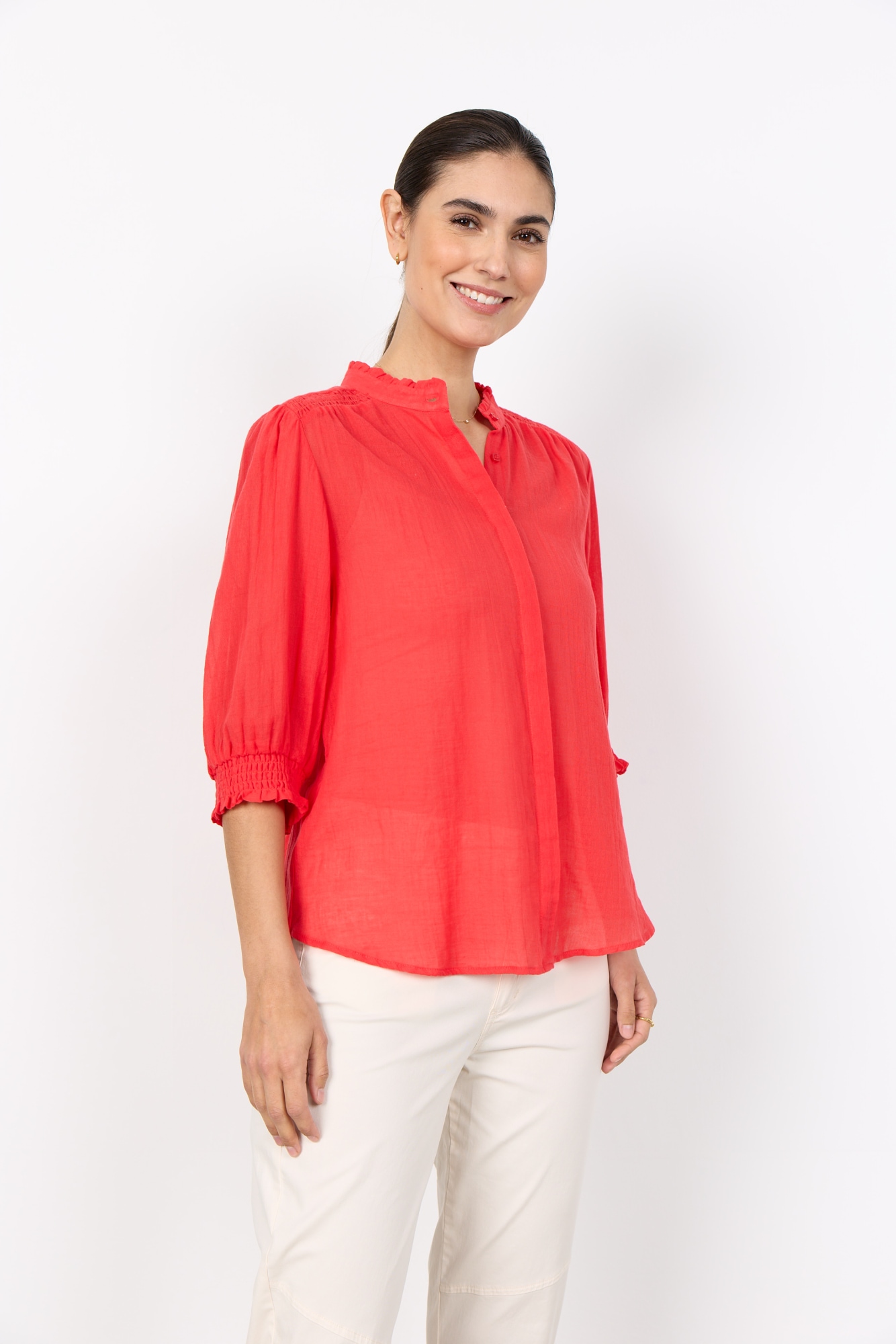 Image of soyaconcept Kurzarmbluse "SC-FABIANA 3" Baumwolle
