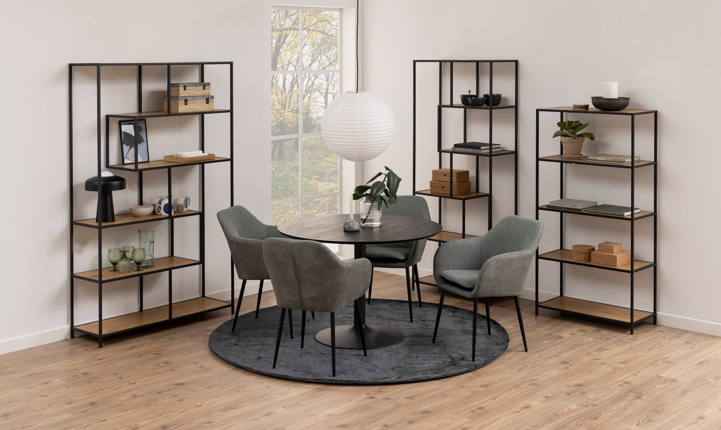 ACTONA GROUP Bücherregal Metallgestell im modernen Industrie-Look, 4 Einlegeböden, Höhe 150 cm