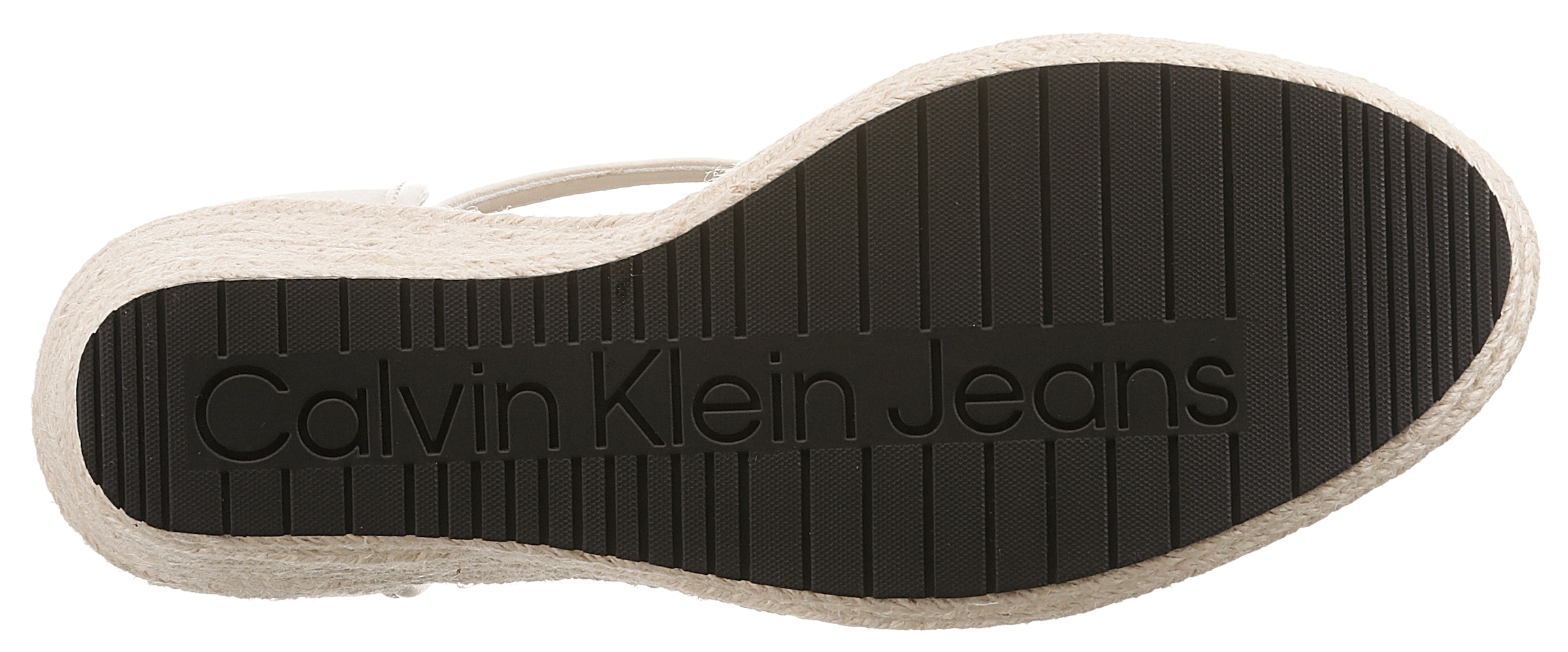 Calvin Klein Jeans Spangenpumps, mit Bastbesatz