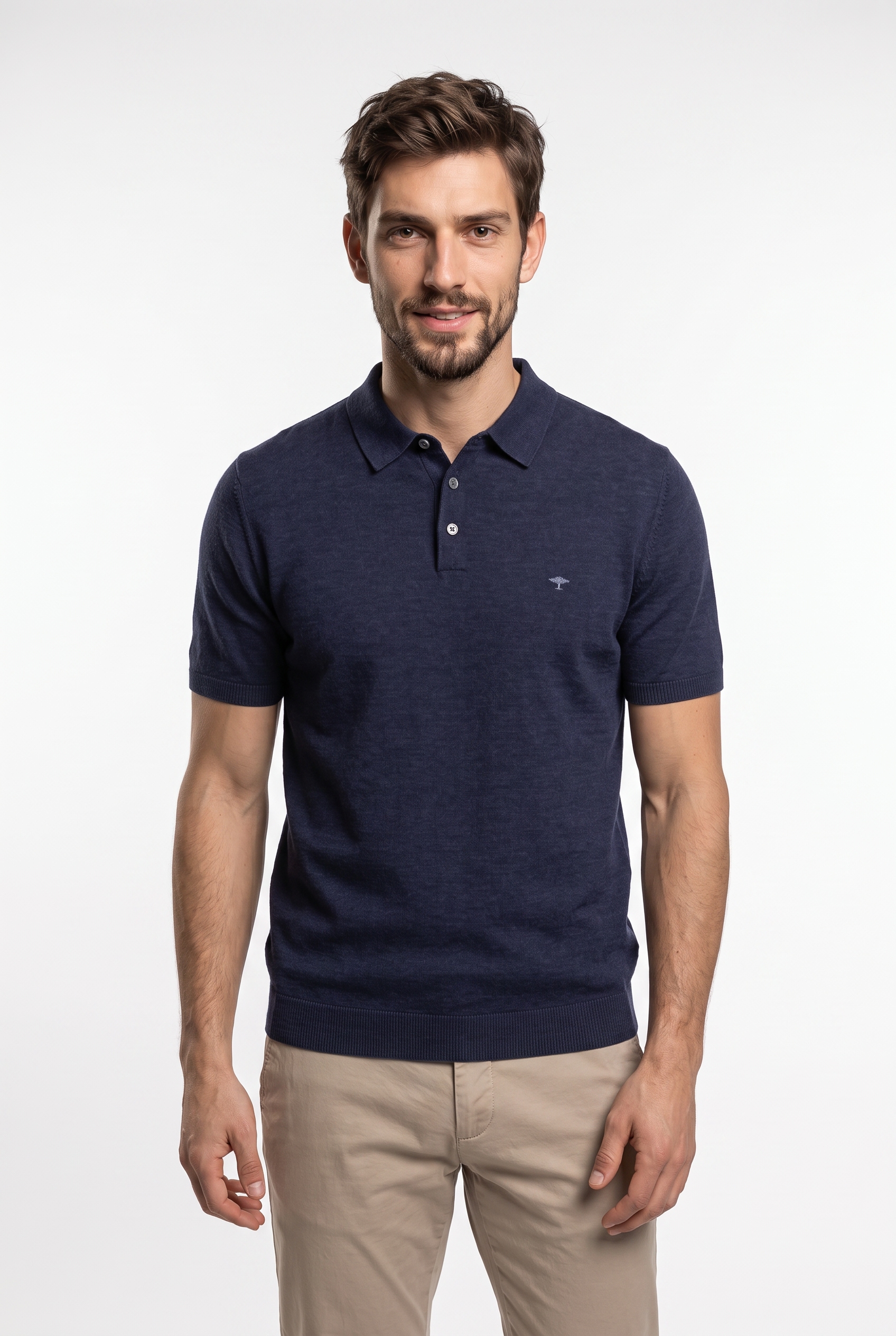 Image of FYNCH-HATTON Polokragenpullover Sommershirt mit Stickerei