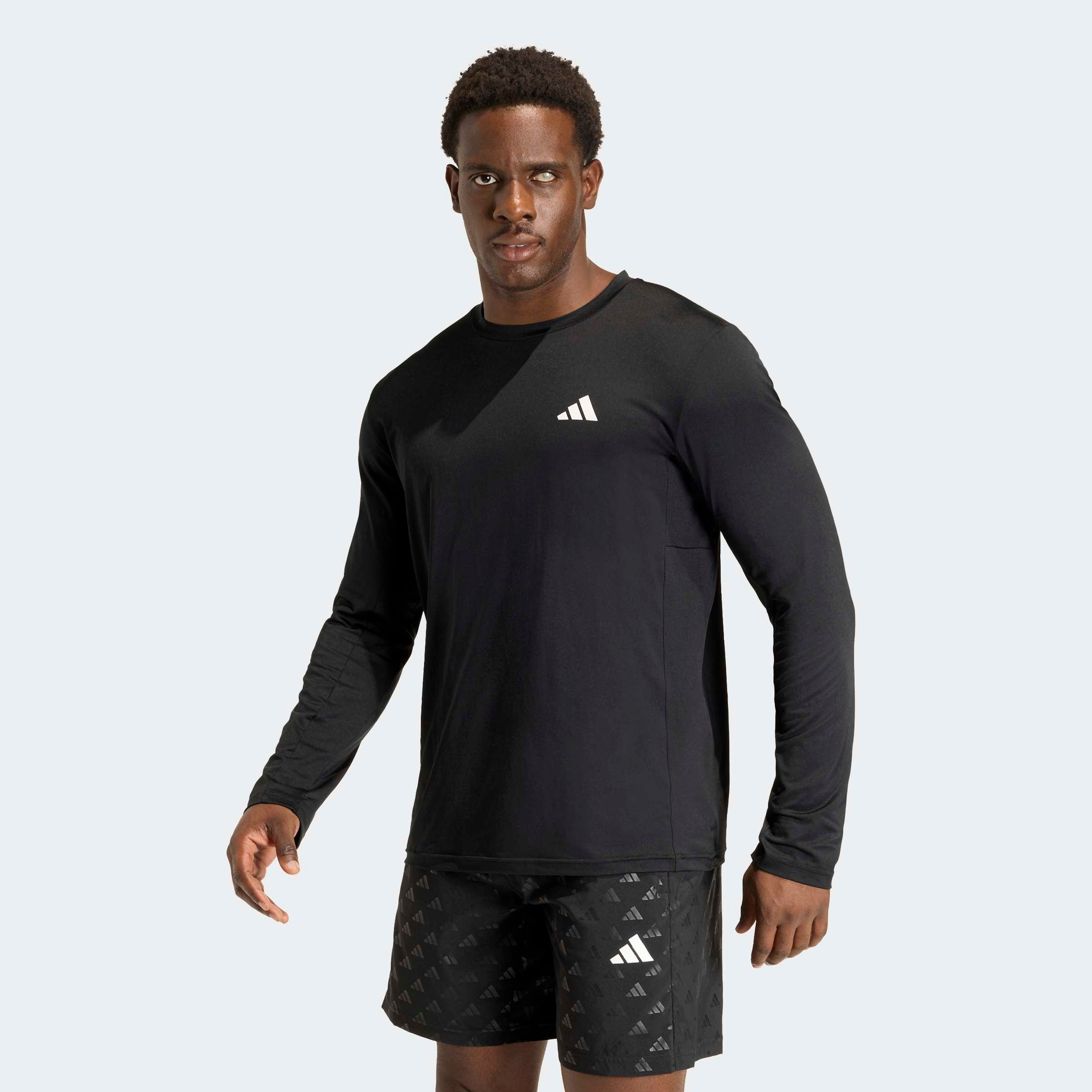 Image of adidas Performance Funktionsshirt "WORKOUT ESSENTIALS FLEX LONG-SLEEVE" mit Markenlogo, aus Polyester