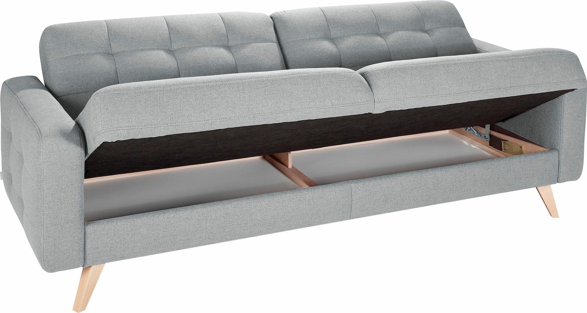 exxpo - sofa fashion 3-places »Nappa, Schlafsofa, bequem, zeitloses Design, L-Form« superbe finition des détails, avec fonction lit et coffre de rangement